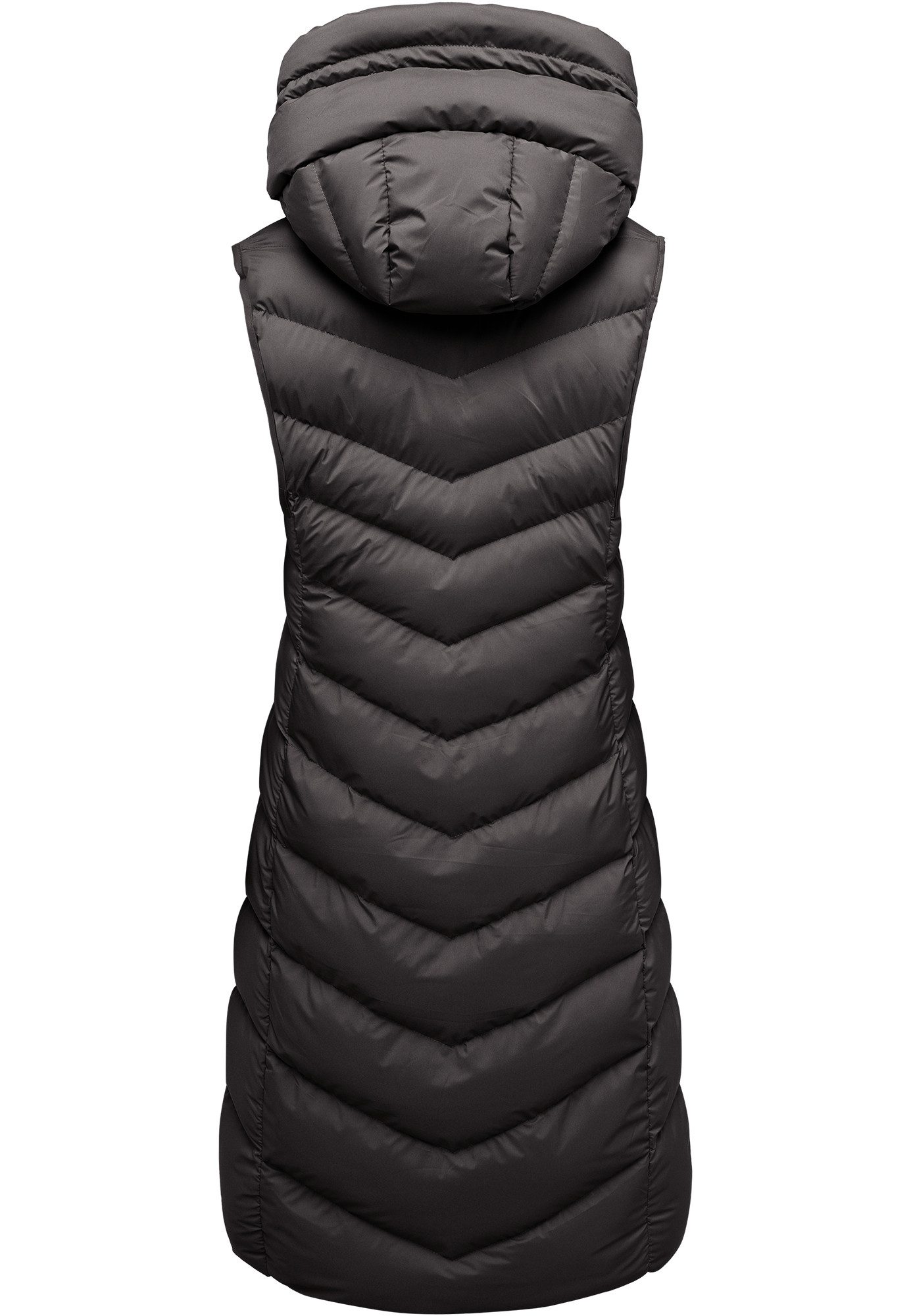 REPUBLIX Steppweste ELLA warme Damen Outdoor-Weste Jacke lang mit Kapuze – Bild 3 von 3