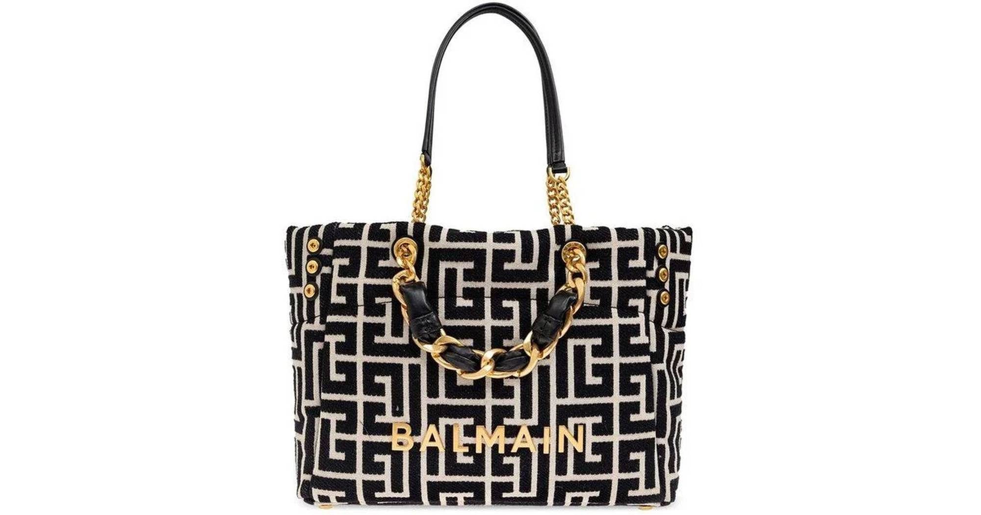 Balmain Shopper 1945 Soft Logo Monogram Jacquard