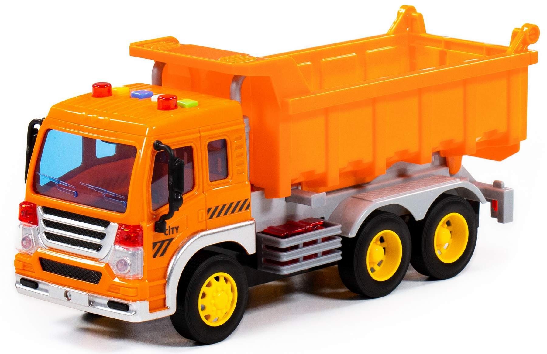 Polesie Spielzeug-Kipper Muldenkipper CITY orange Schwungrad günstig online kaufen