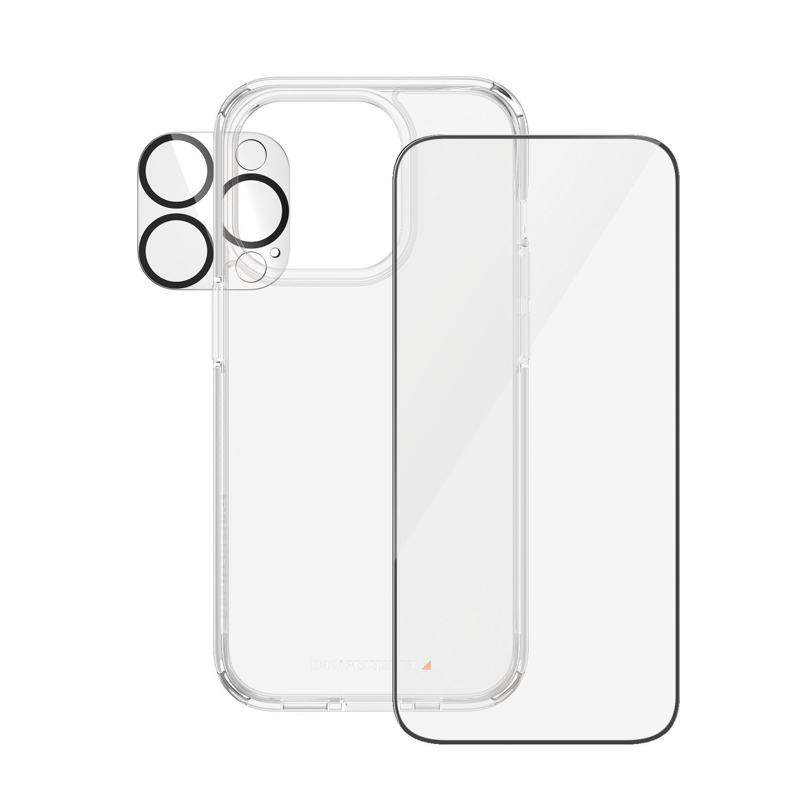 PanzerGlass Displayschutzglas 3-in-1-Pack Screen, Camera Protector und Cover für iPhone 15 Pro