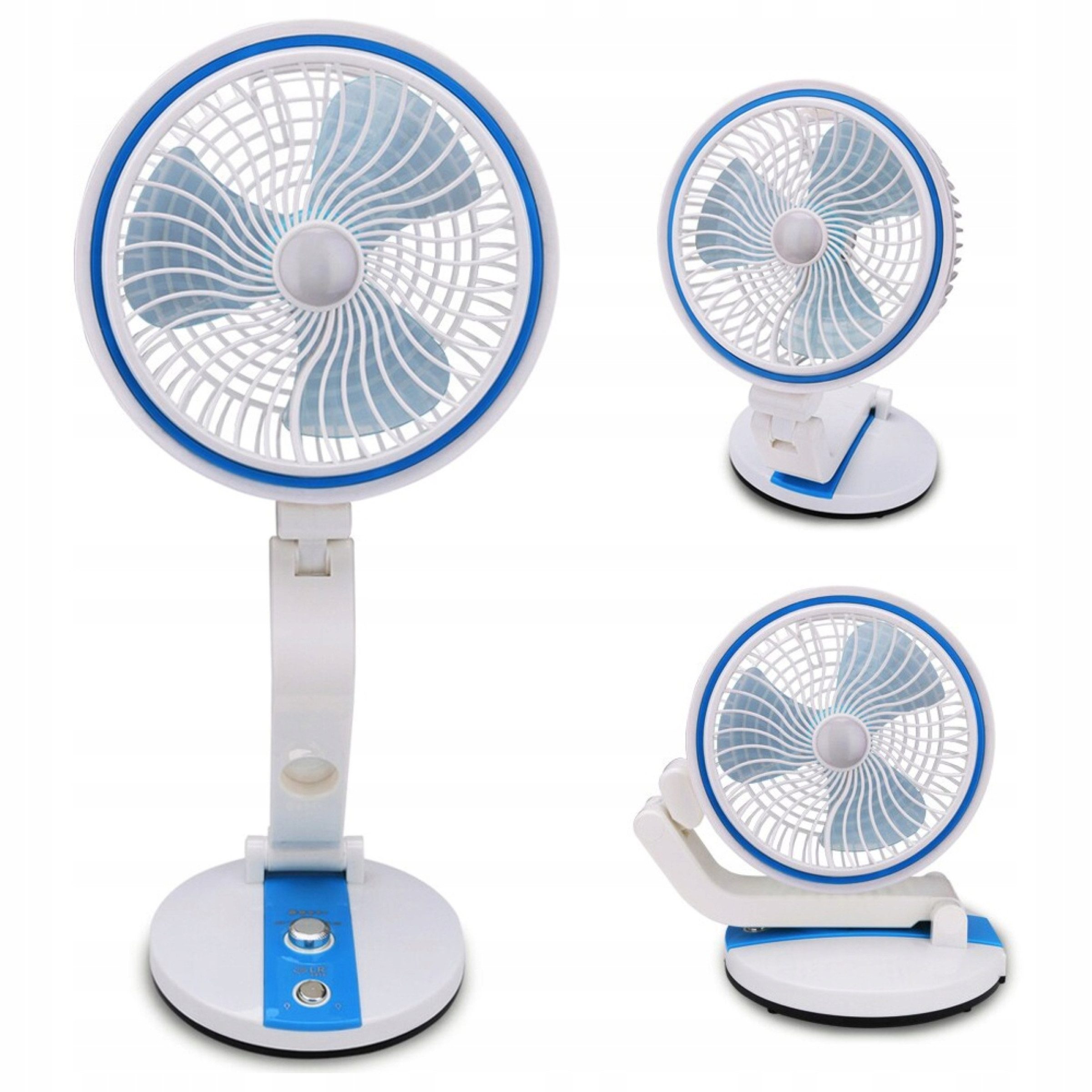 Verkgroup Tischventilator Klappbarer USB Ventilator mit LED Licht kabellos höhenverstellbar, 18 cm Durchmesser, Klappbarer USB Ventilator mit LED Licht und Akku