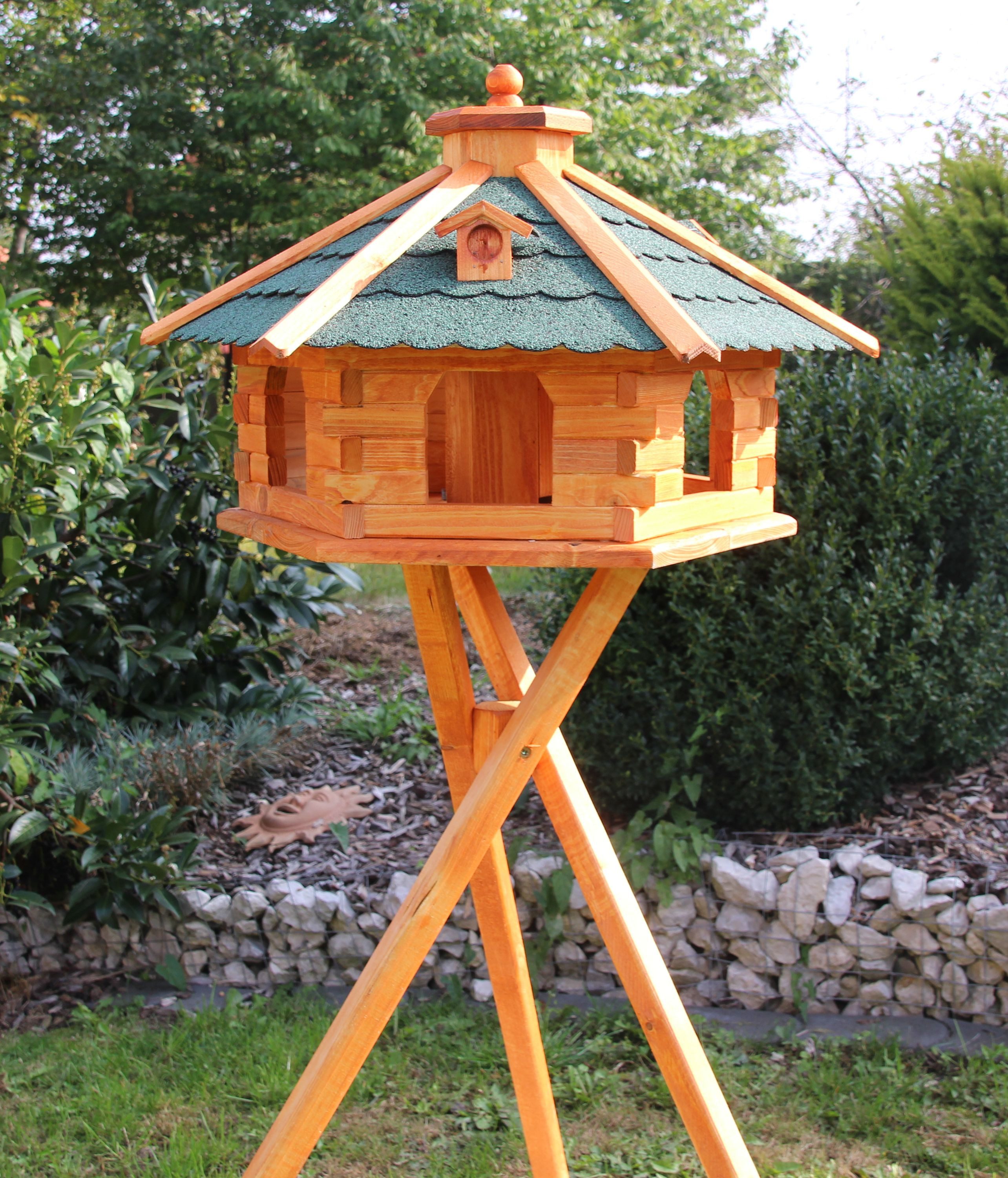 Holzdekoladen Vogelhaus XXL Vogelhaus mit Ständer 67x45 cm wetterfest Typ 5.1, XXL Ausführung