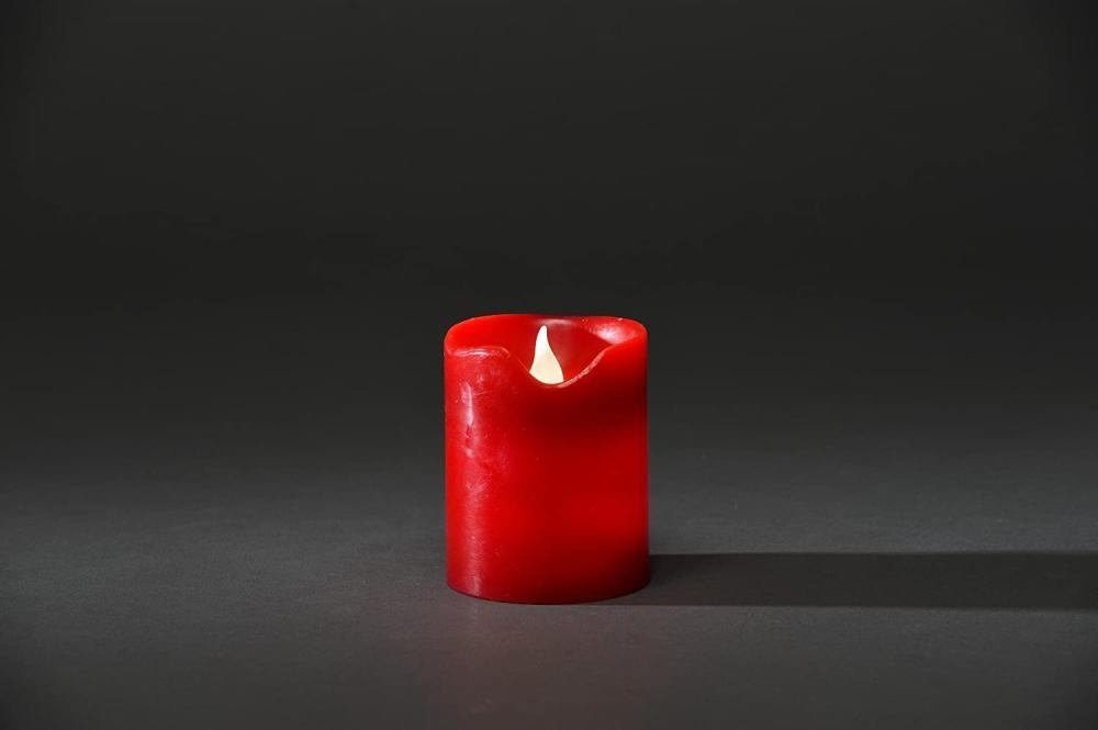 LED-Kerze 1967-550 LED Echtwachskerze 10cm rot Lichtsensor