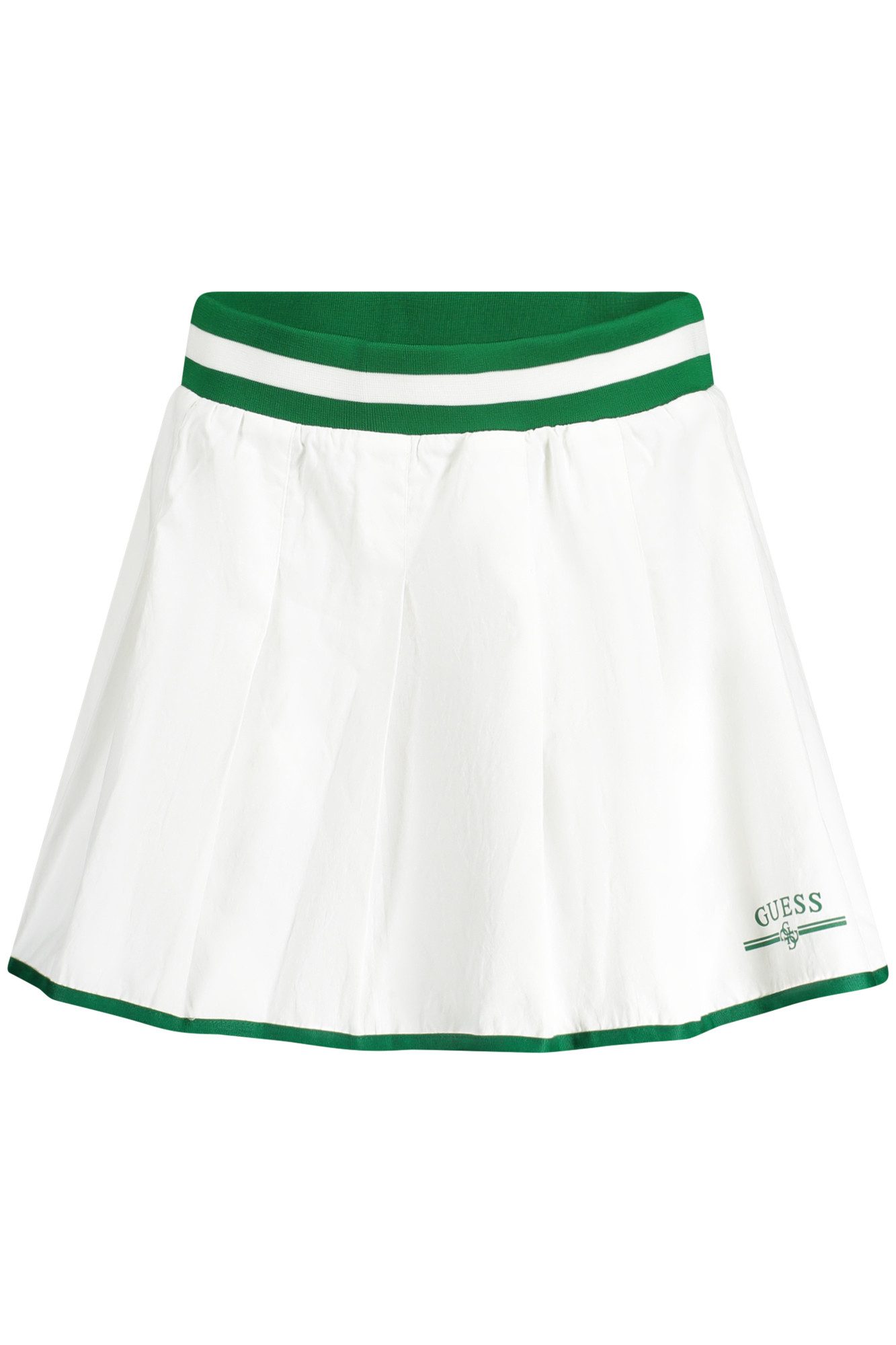 GUESS JEANS Jerseyrock Trendiger Kurzer Damenrock Weiß mit Elastischem Bund und Druck.