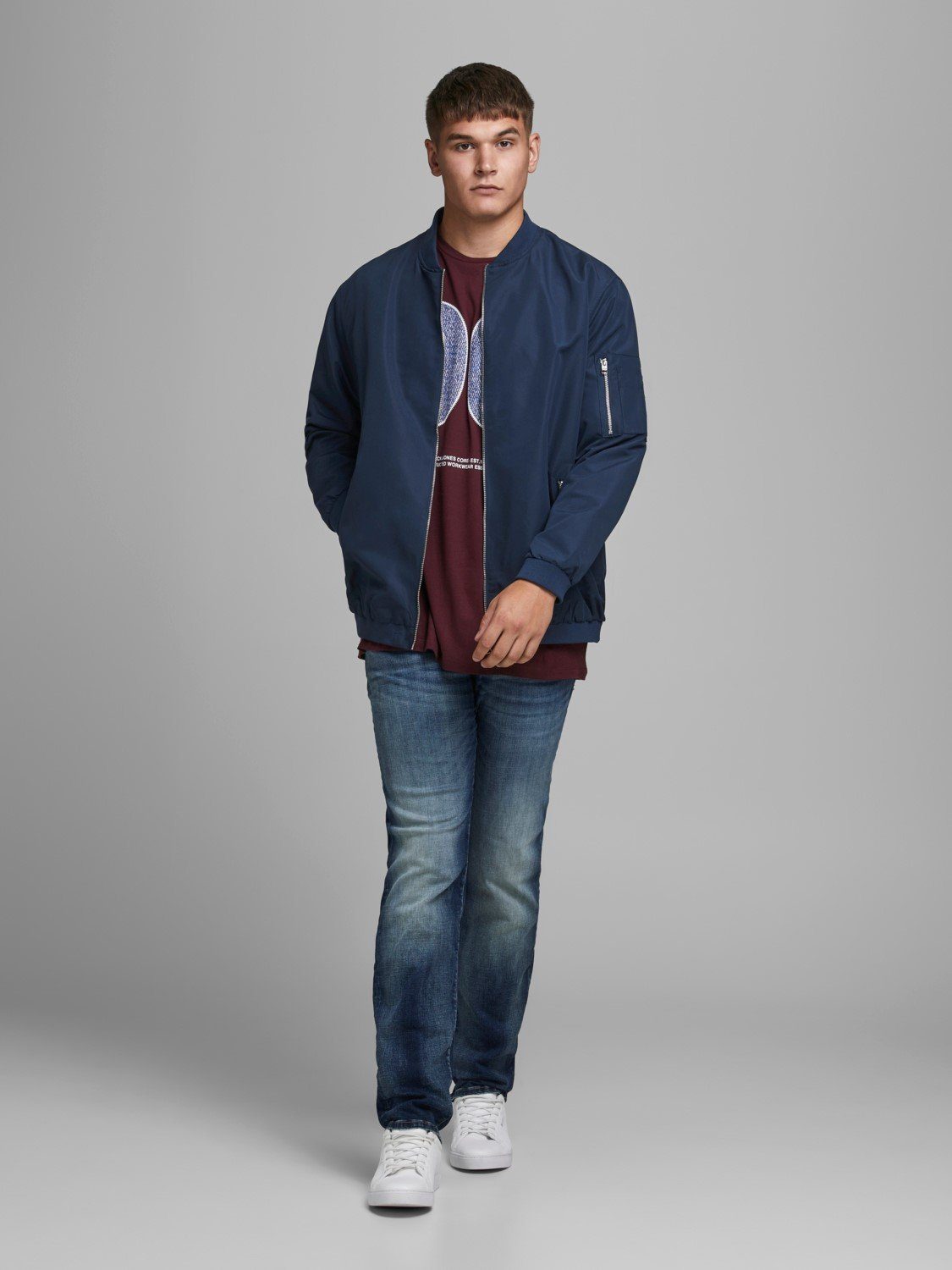 Jack & Jones Blouson JJERUSH PS 4382 Blau-2 BOMBER 12173990 - in