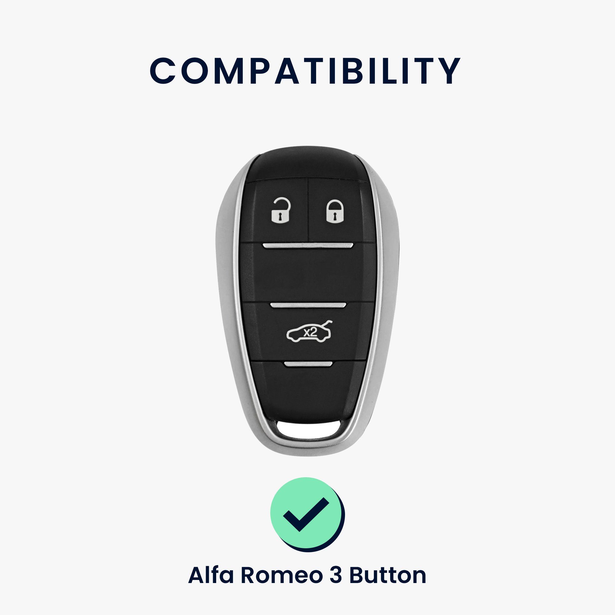 Autoschlüssel Cover Schlüssel Romeo, Hülle Case Schlüsseltasche kwmobile Schlüsselhülle für Alfa