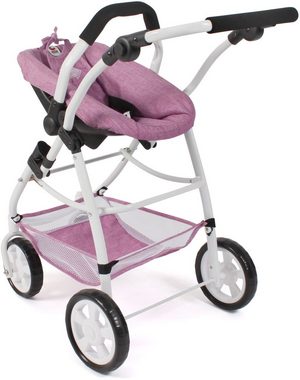 CHIC2000 Kombi-Puppenwagen Emotion All In 3in1, Jeans Pink, inkl. Babywanne, Babyschale und Sportwagenaufsatz