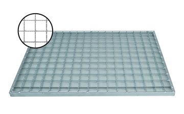 Fußmatte Gleitschutz Gitterrost Schuhabstreifer Maschenrost MW 30/30 + Emco ALU Bodenwanne Fußabtreter mit Wanne, Xanie, rechteckig, Höhe: 8 mm, für den Außenbereich