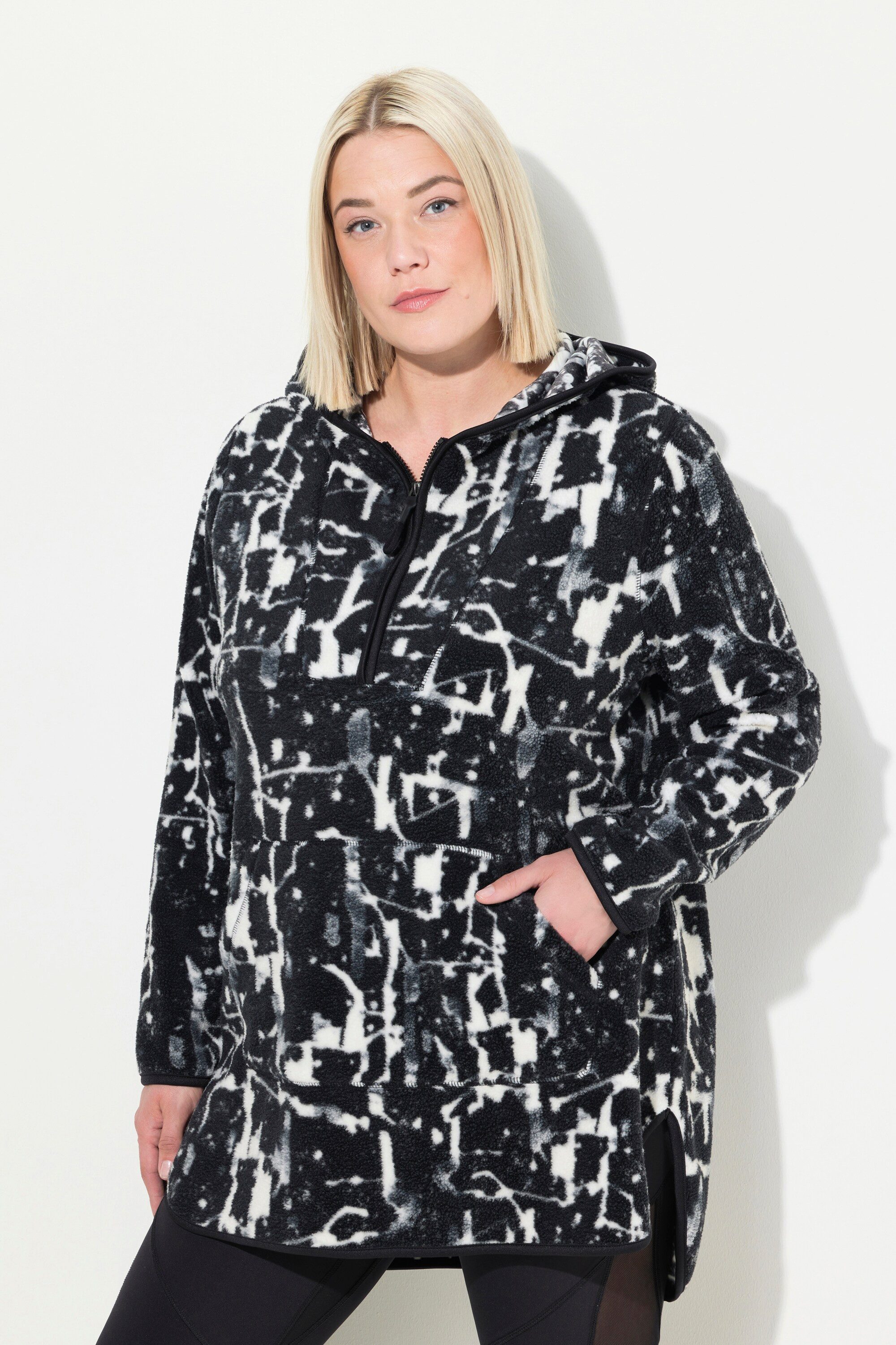 Ulla Popken Sweatshirt Longpullover Teddyfleece Kapuze günstig online kaufen