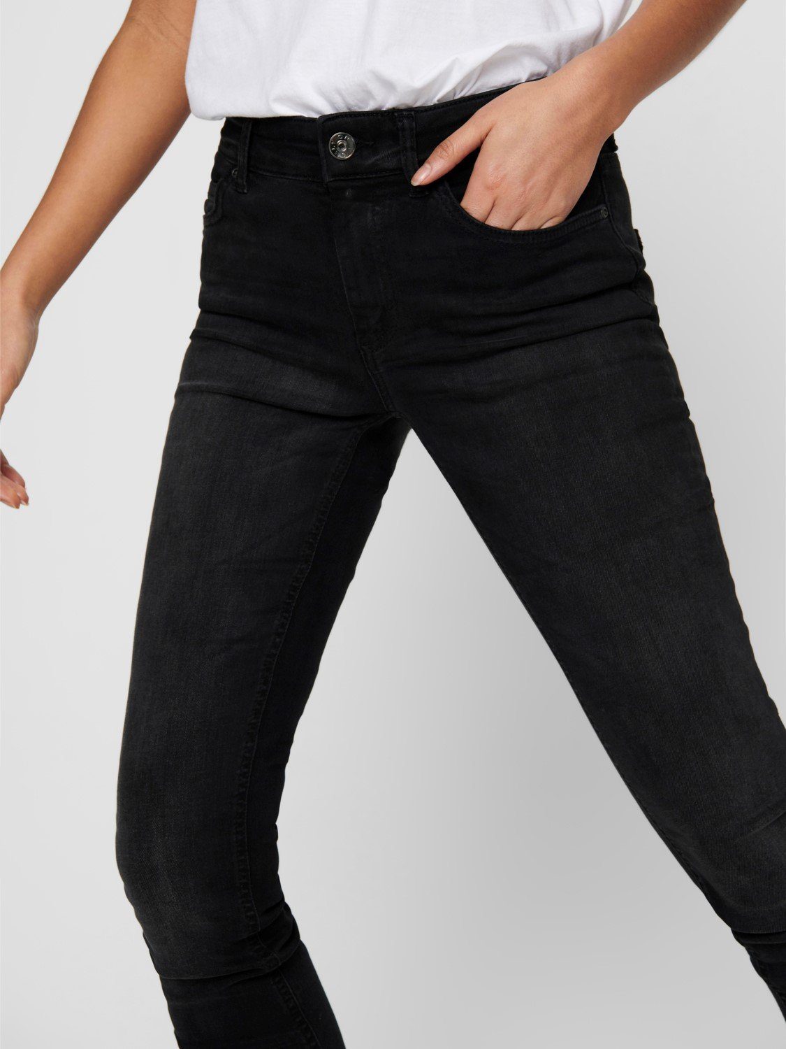 Damen Jeans Only Skinny-fit-Jeans 3714 (skinny fit, Reißverschluss) Damen Skinny Jeans Stretch Denim Mid Waist Hose ONLBLUSH LIF