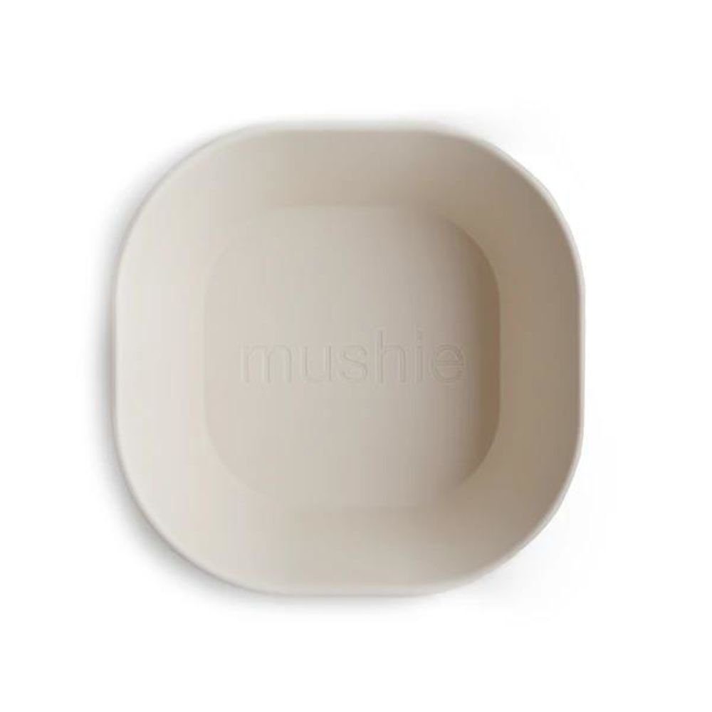 Weiß Müslischale Mushie Kunststoff Schale Schüssel BPA-frei Set, 2er 400 Ivory ml Quadratisch