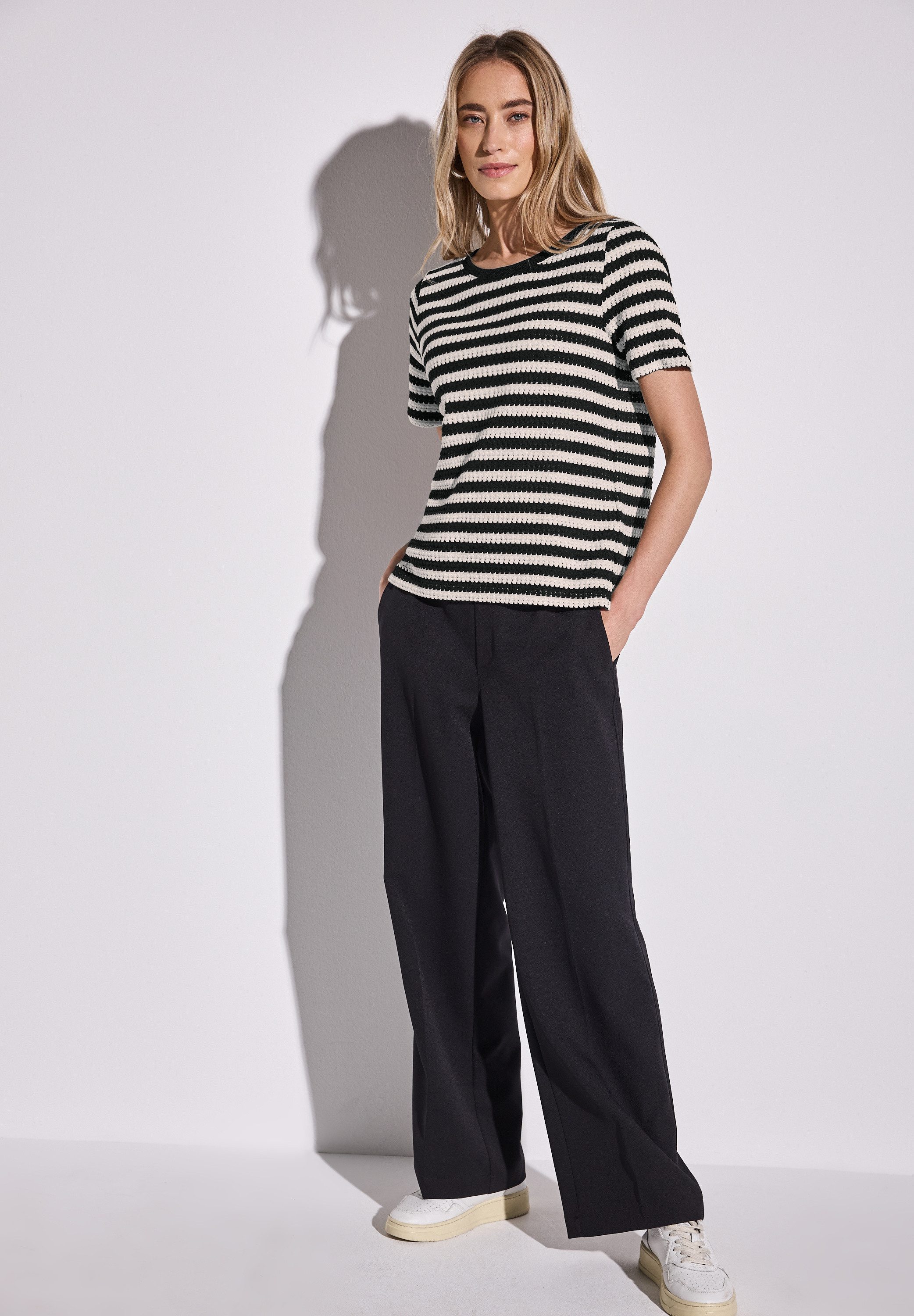 STREET ONE T-Shirt mit Streifen Muster