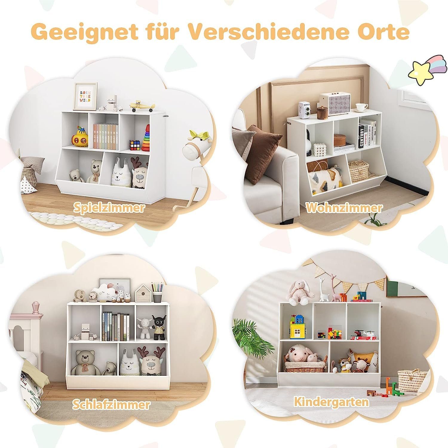 KOMFOTTEU aus Bücherregal, Holz weiß Kinderregal