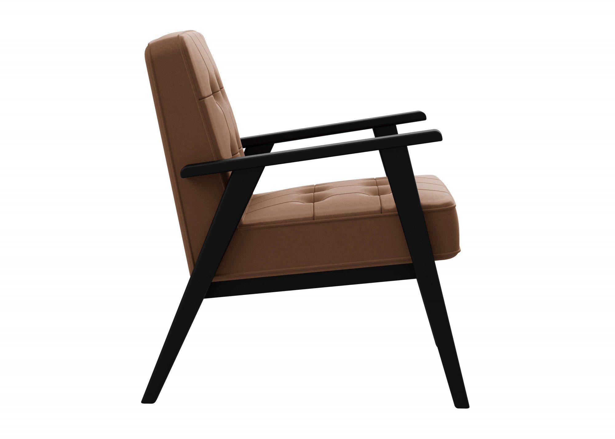 andas aus Picante mit Lederoptik, in Massivholz, Alvared, edles Design Sessel Sitzkomfort hohen Wellenunterfederung für