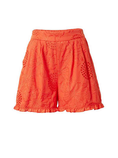 NAF NAF Shorts FABIANA (1-tlg) Drapiert/gerafft, Rüschen, Lochmuster, Stickerei