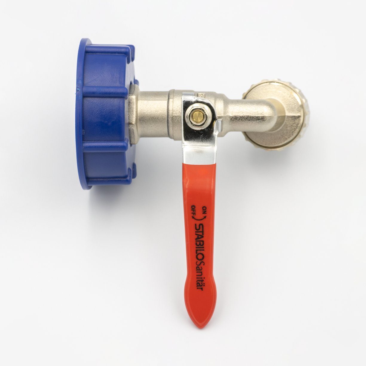 Stabilo Sanitär Auslaufventil IBC Adapter S60x6 mit 3/4" Zoll Kugelhahn Deckel Container
