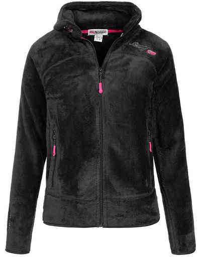 Geographical Norway Fleecejacke Damen Teddy Fleece Jacke Herbst Frühlings Jacke Sweater Übergangsjacke