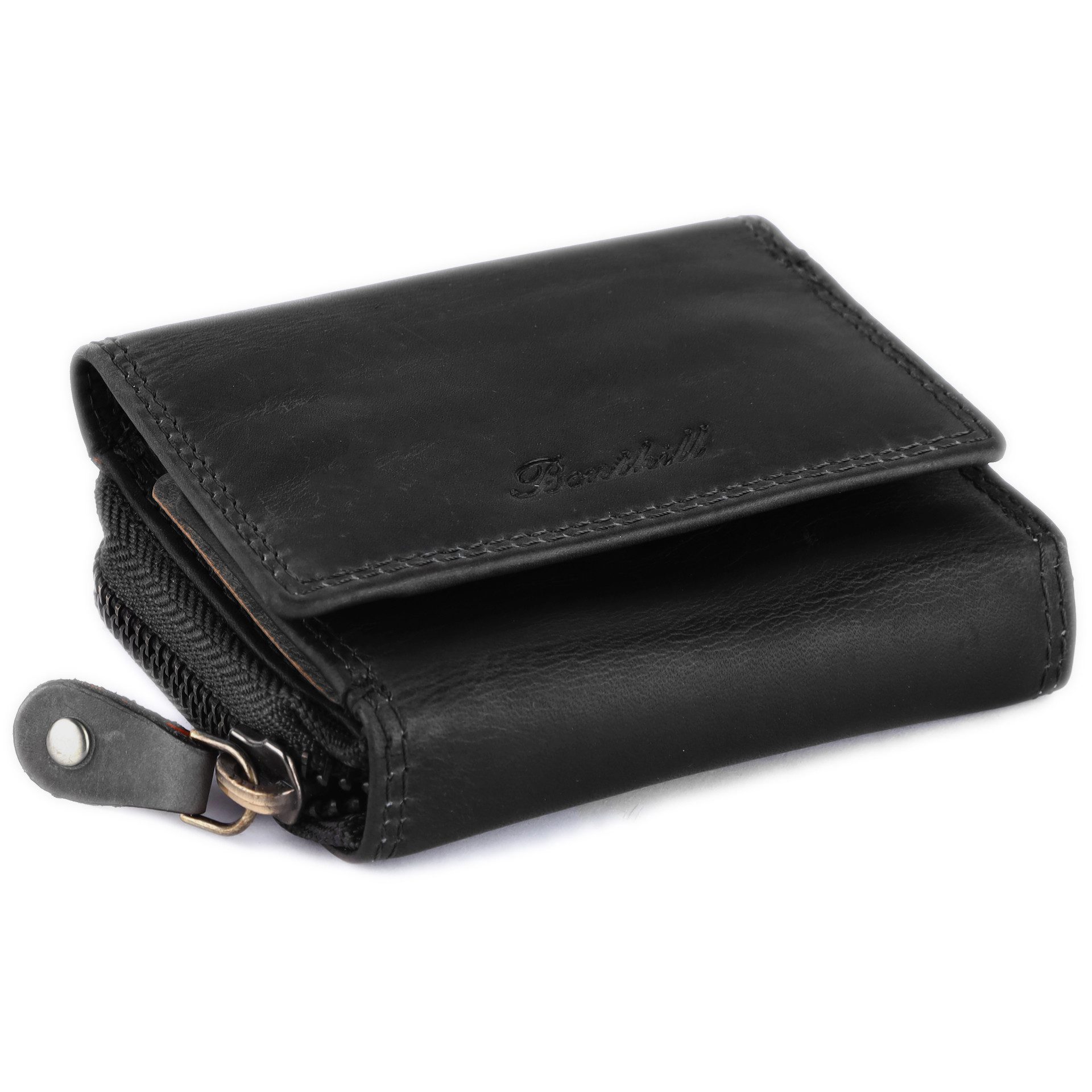 Benthill Mini Geldbörse Kleine Geldbörse Minibörse Echt Leder Mini Portemonnaie RFID Schutz, RFID-Schutz Kartenfächer Münzfach Reißverschlussfach – Bild 5 von 5