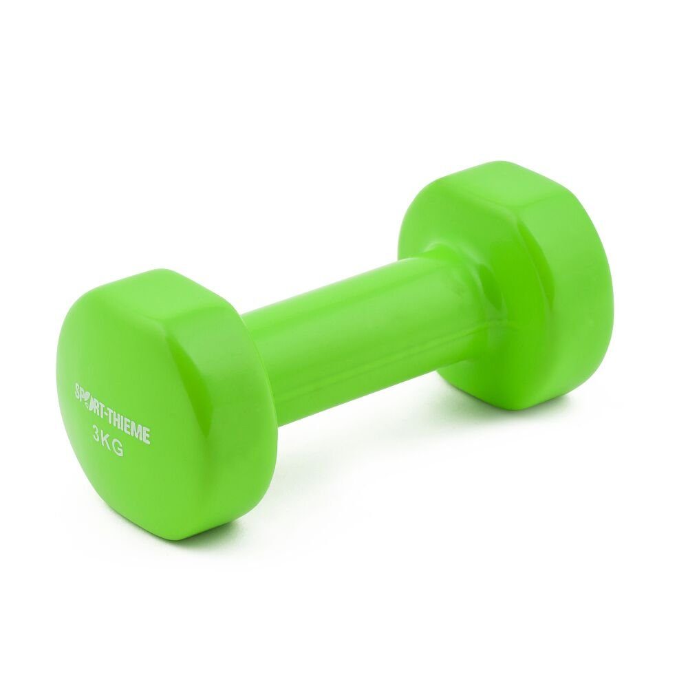 Sport-Thieme Kurzhantel Fausthantel Vinyl, 12 Gewichtsstufen für individuelles Krafttraining 3 kg, Mint