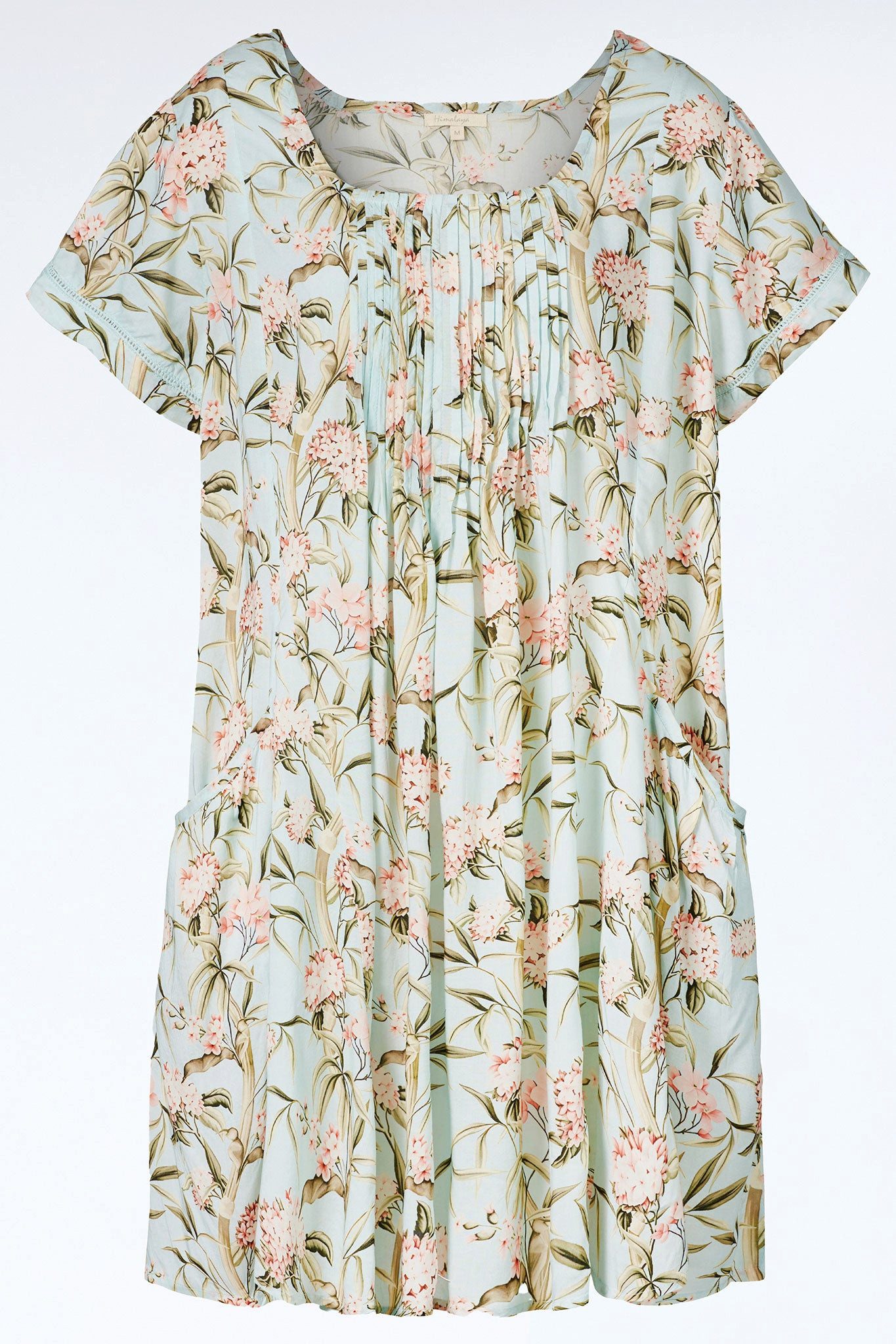 Himalaya Clothing Tunika Kleid Damen mit zartem floralem Muster atmungsaktiv & klimaregulierend Seidig-fließendes Blumenkleid aus leichter Viskose