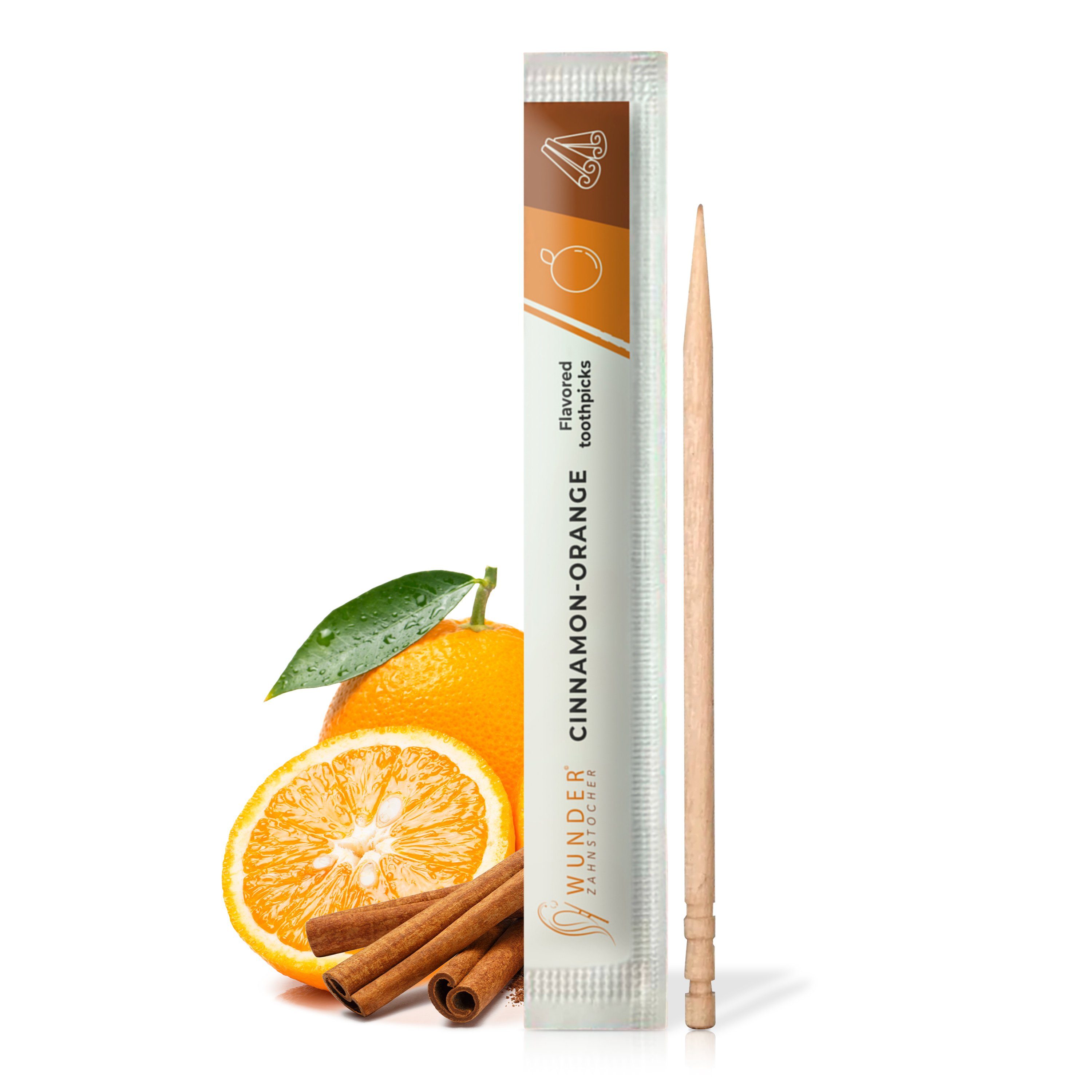 Wunder Zahnstocher Mundpflegecenter Wunder Zahnstocher - 200er Set Zimt/Orange Einzeln Verpackt