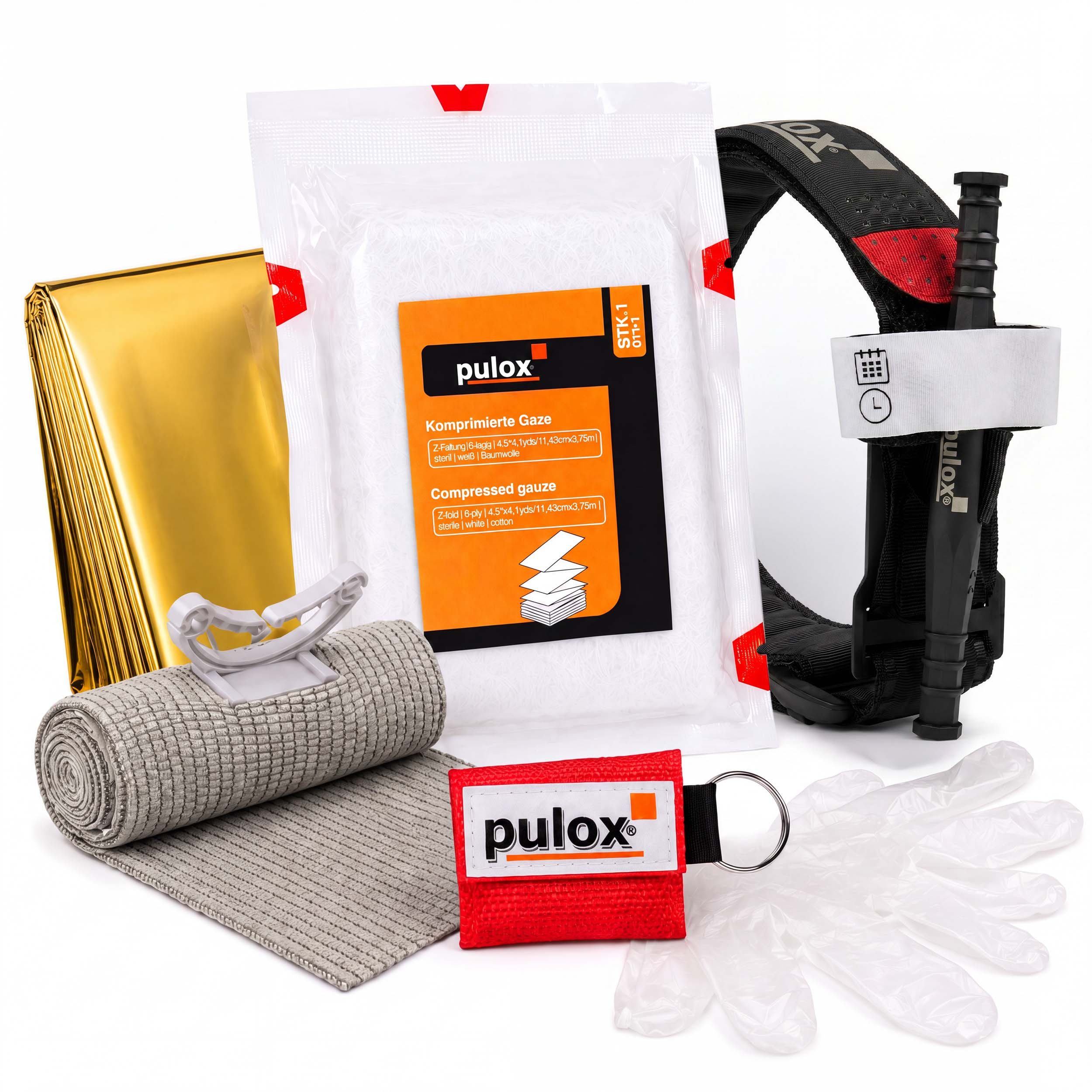 pulox Erste-Hilfe-Set Trauma Kit Bleeding Control – 6-teiliges Blutstillungsset