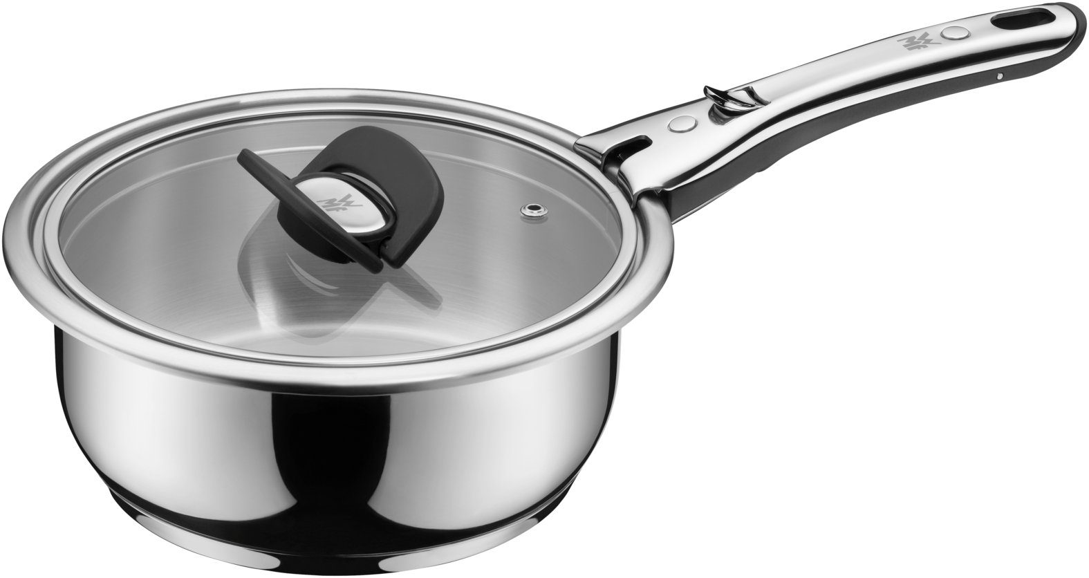 WMF Kasserolle Click&Serve Bratentopf, 20 cm, Cromargan Edelstahl rostfrei 18/10 (1-tlg., Stielkasserolle 20 cm ohne Griff), - optimal für Herdplatten mit Ø 18 cm