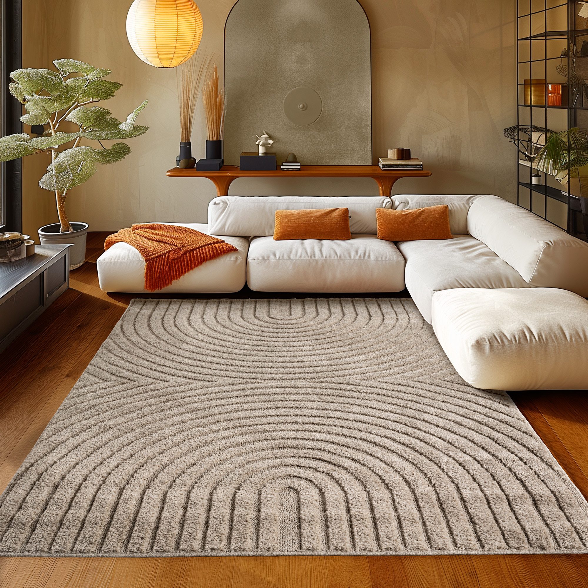 Teppium Hochflor-Teppich Boho-Design, Rechteckig, Höhe: 20 mm, Teppich Wohnzimmer Boho Design 3D Optik Skandinavische Stil