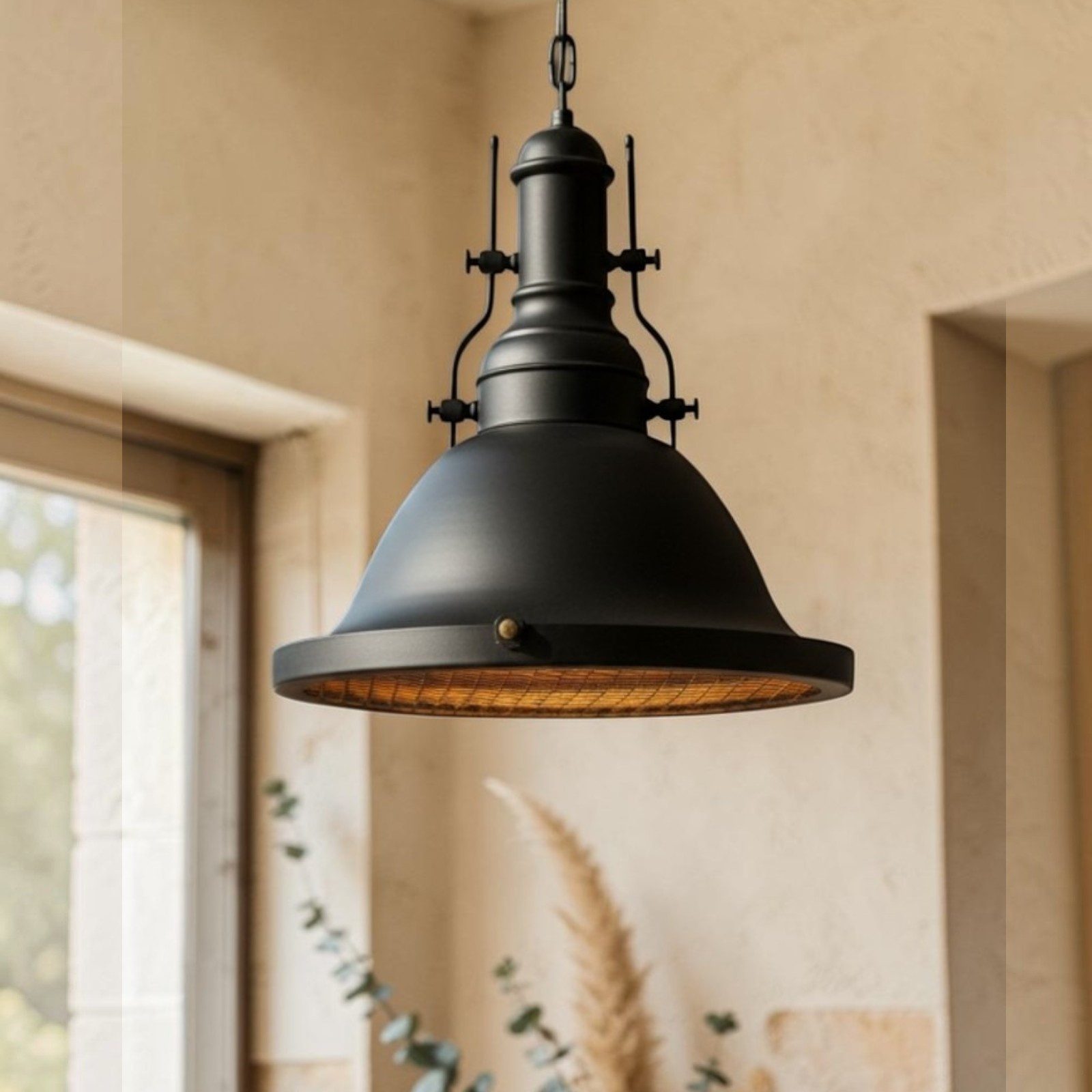 Bamyum Pendelleuchte Bamyum Pendelleuchten I Turami I Schwarz E27 Ø30 cm Metall Lampe, ohne Leuchtmittel
