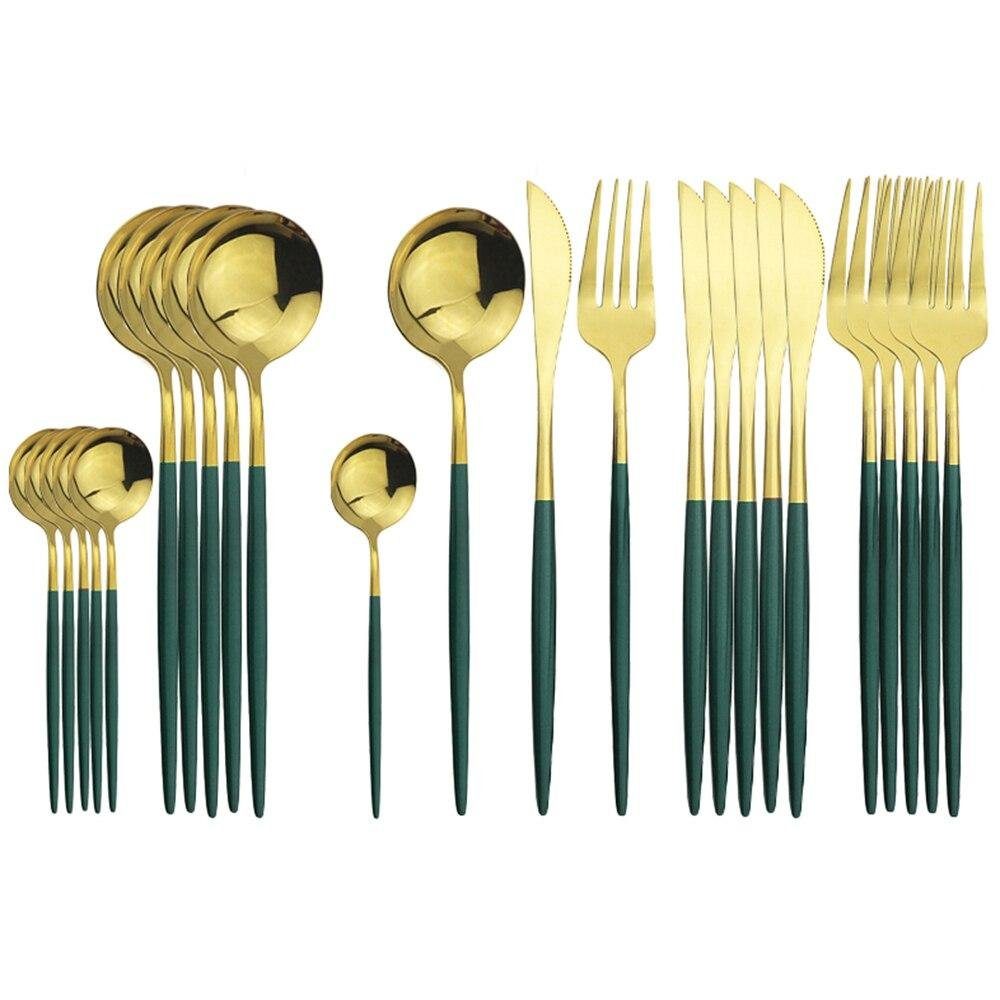 Faizee Möbel Besteck-Set Besteck Set Edelstahl für 6 Personen 24-teiliges Besteckset Luxury Box (24-tlg), Edelstahl