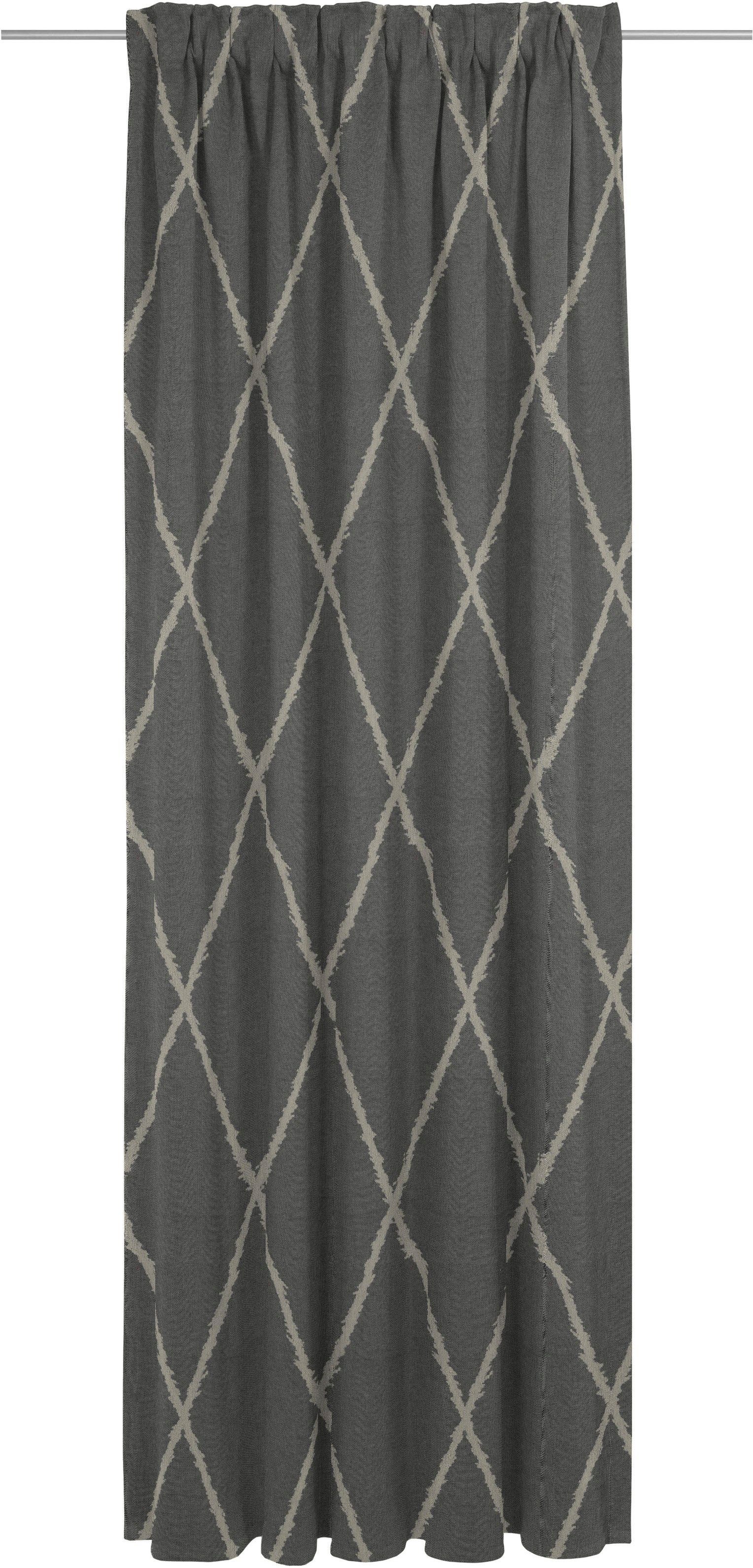 Vorhang Casket (1 Jacquard, St), Valdelana, schwarz/beige aus blickdicht, nachhaltig Bio-Baumwolle Adam, Multifunktionsband