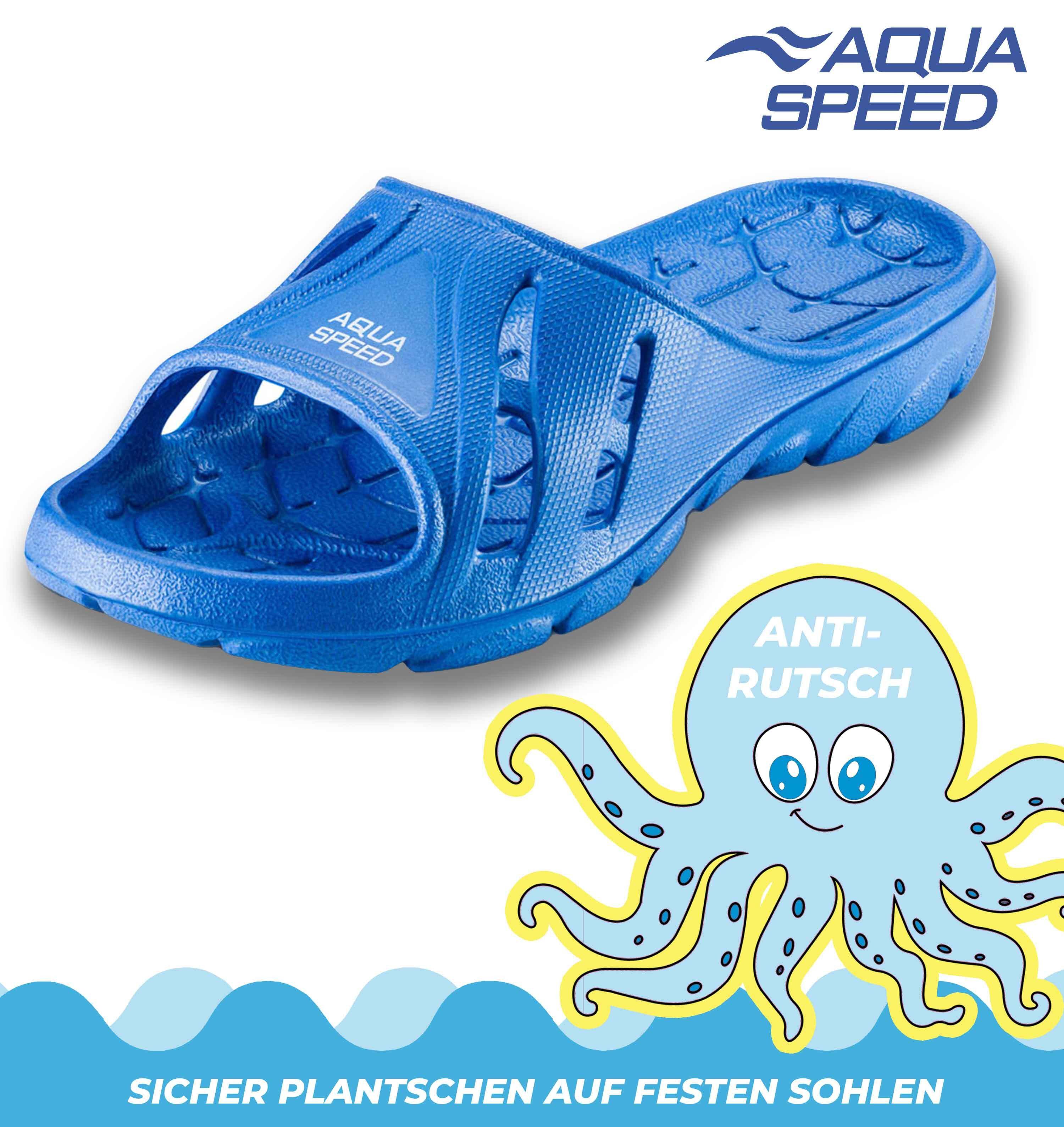 Aqua Speed ALABAMA Badelatschen Kinder + Mikrofaserhandtuch Badepantolette