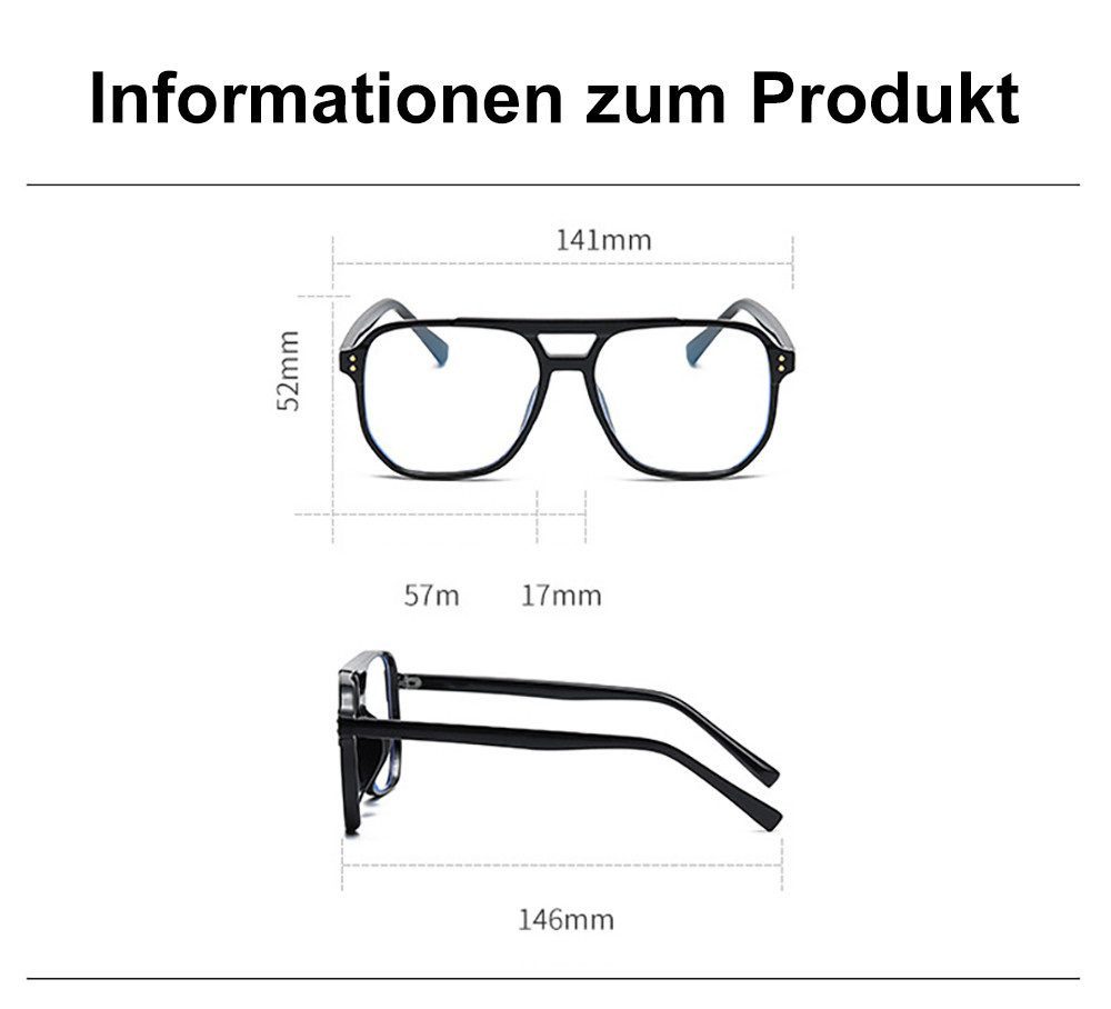 PACIEA Lesebrille Doppelbalkenrahmen Blaulichtfilter Oversized Damen Herren