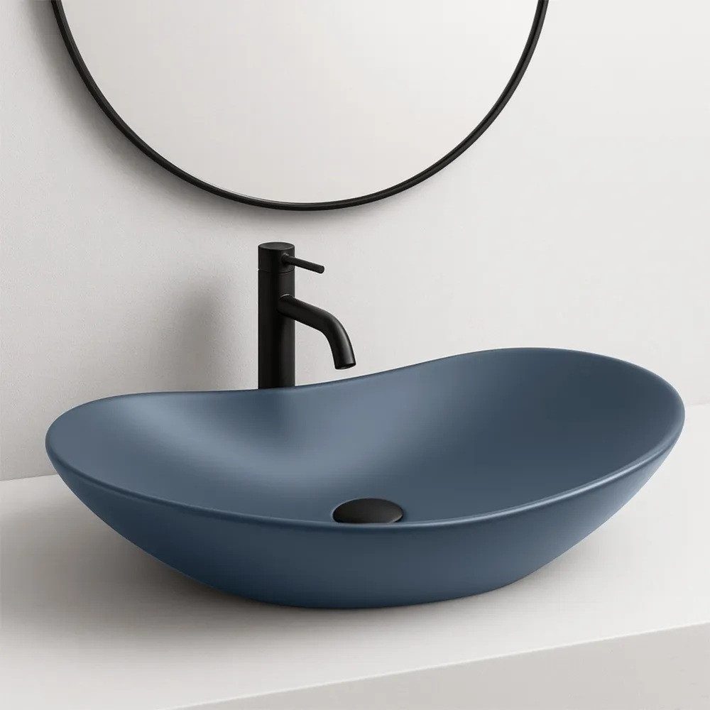 wohnwerk.idee Aufsatzwaschbecken Waschbecken Waschtisch Design Pink Blau Grün Olive Matt