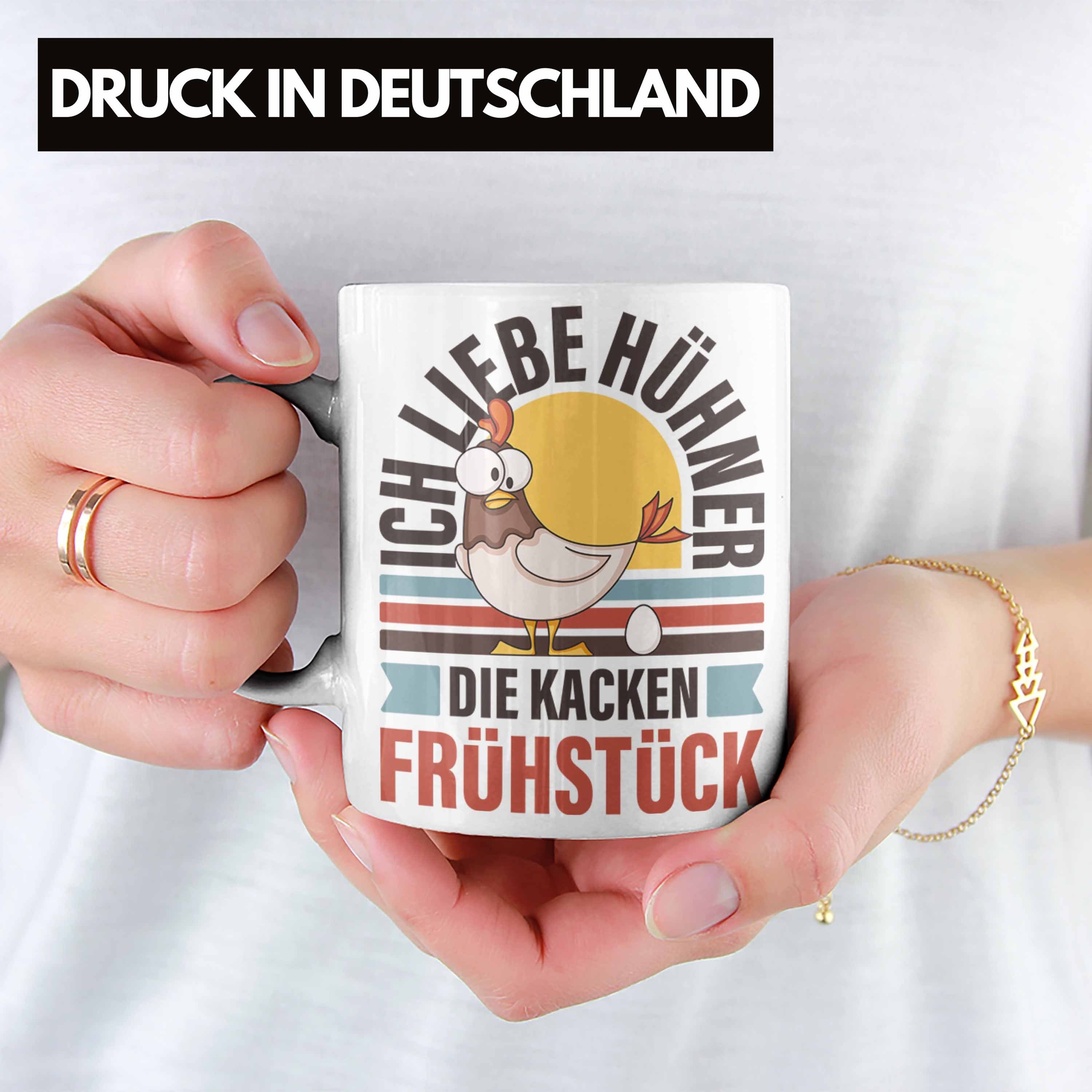 mit Kacken Trendation Hühner mit weiss Lustige Ich Tasse Liebe Kaffeetasse Spruch Sprüchen Frühstück Tasse Die Trendation - Hühner