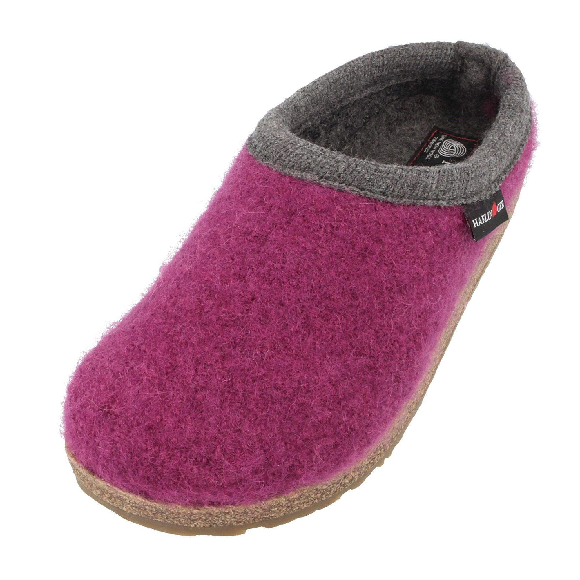 Haflinger Grizzly Panda Wollclog aus reinem Wollwalkstoff Unisex Hausschuh