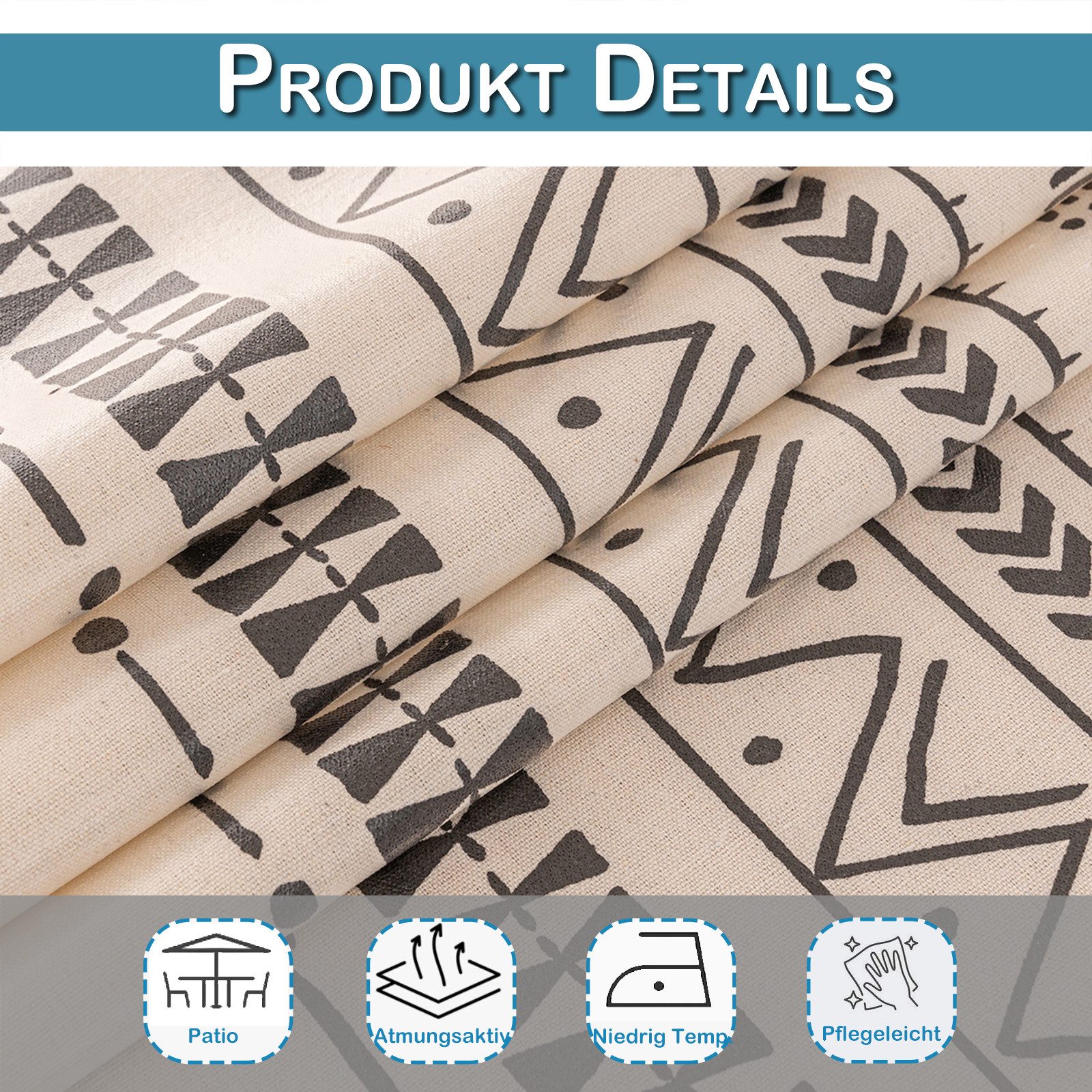 BTTO Gartentischdecke Boho Tischdecke Vintage wasserdicht & ölbeständig mit günstig online kaufen