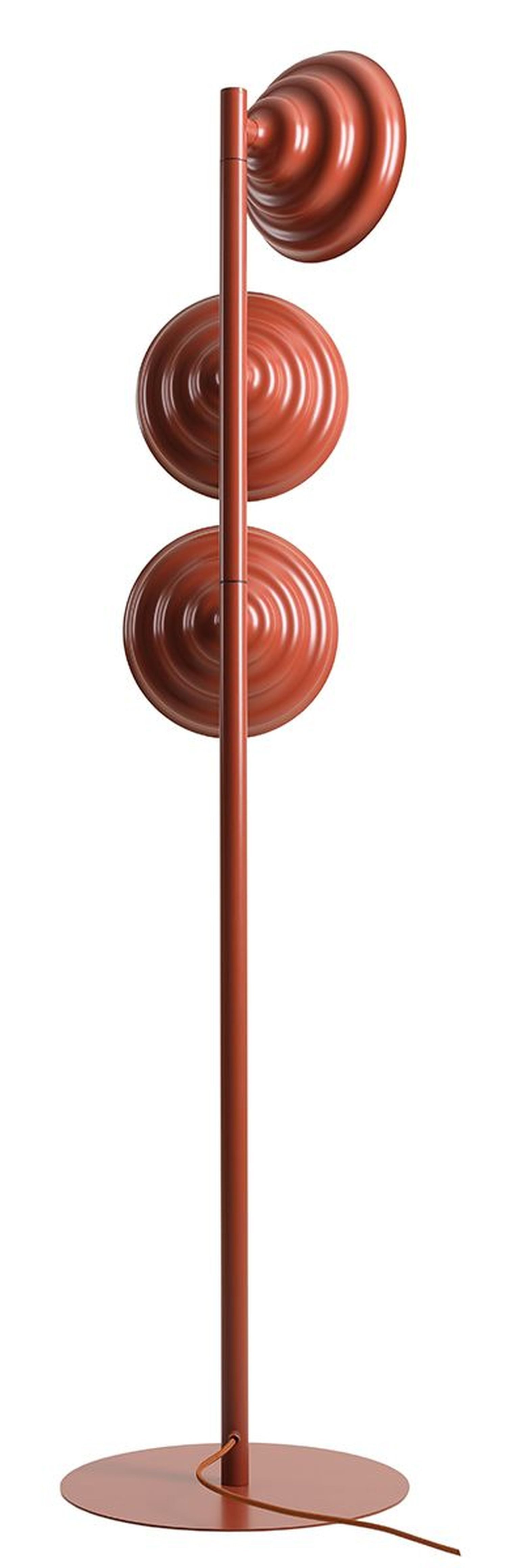 Licht-Erlebnisse Stehlampe NAREN, Metall G9 148 cm Ziegelrot 3-flammig Modern
