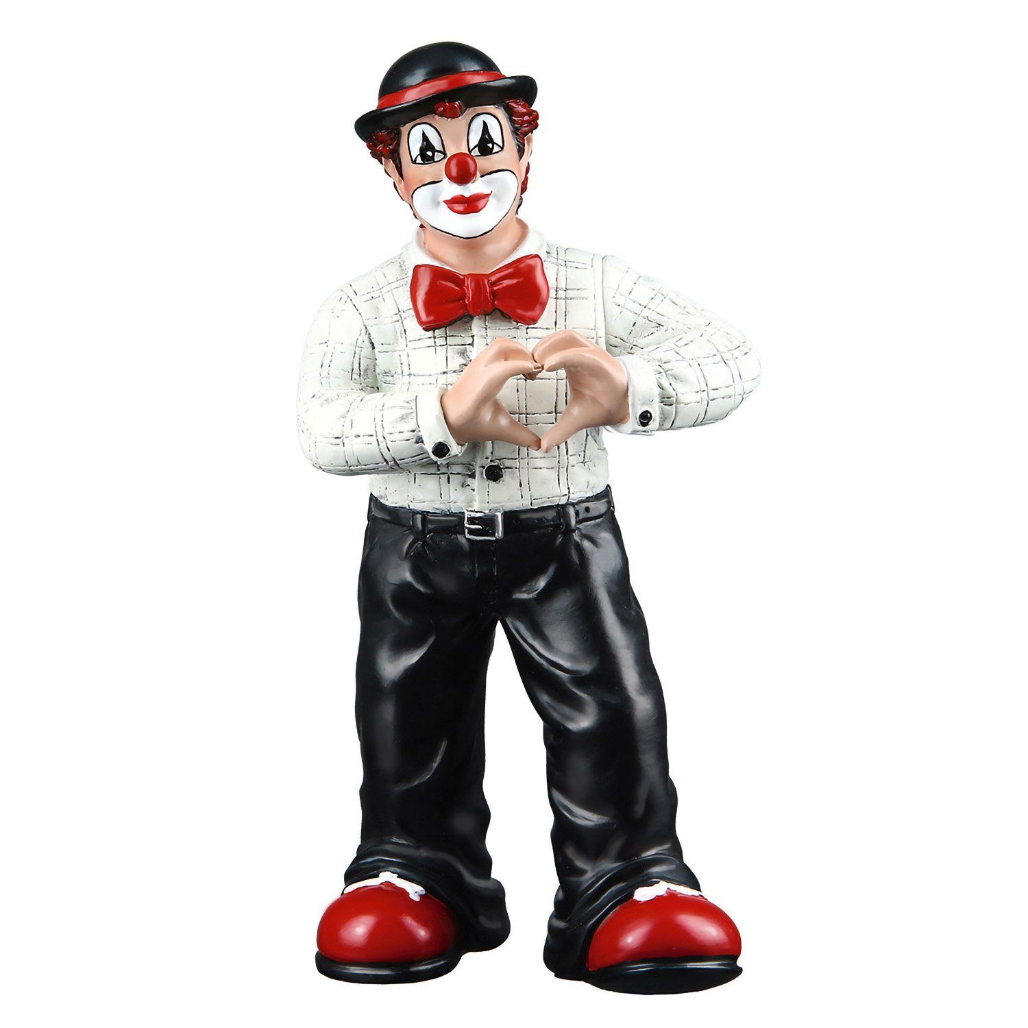 GILDE Dekofigur Gildeclowns Figur Von Herzen - schwarz-rot-weiß - H. 14cm