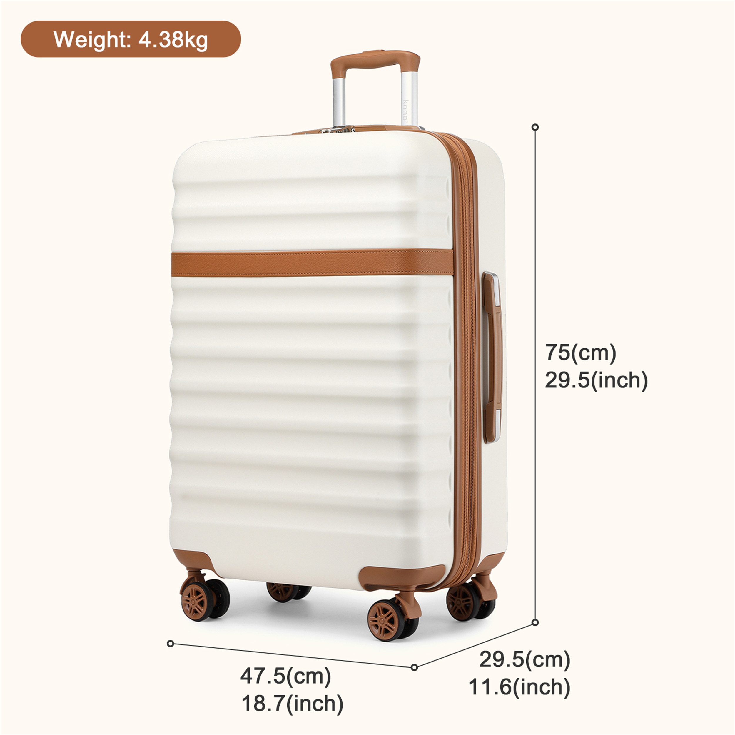 KONO Trolley Handgepäck Koffer Reisekoffer von ABS+PC Hartschalenkoffer – Bild 2 von 5