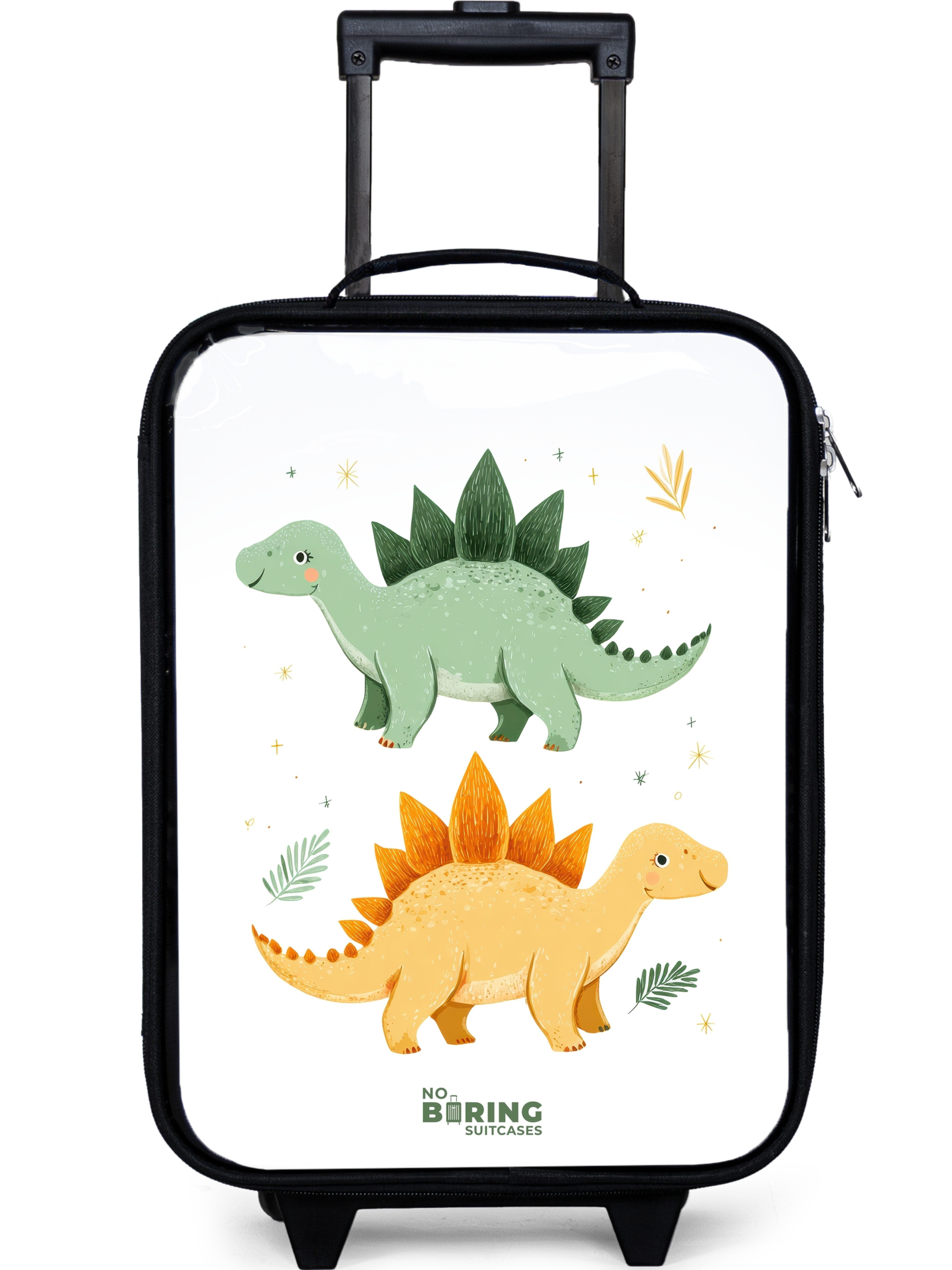 NoBoringSuitcases.com© Kinderkoffer mit leuchtende Räder - Fröhliche Stegosaurus-Freunde, 2 Rollen, Kinder Валізи Klein, Trolley Handgepäck, Reisekoffer
