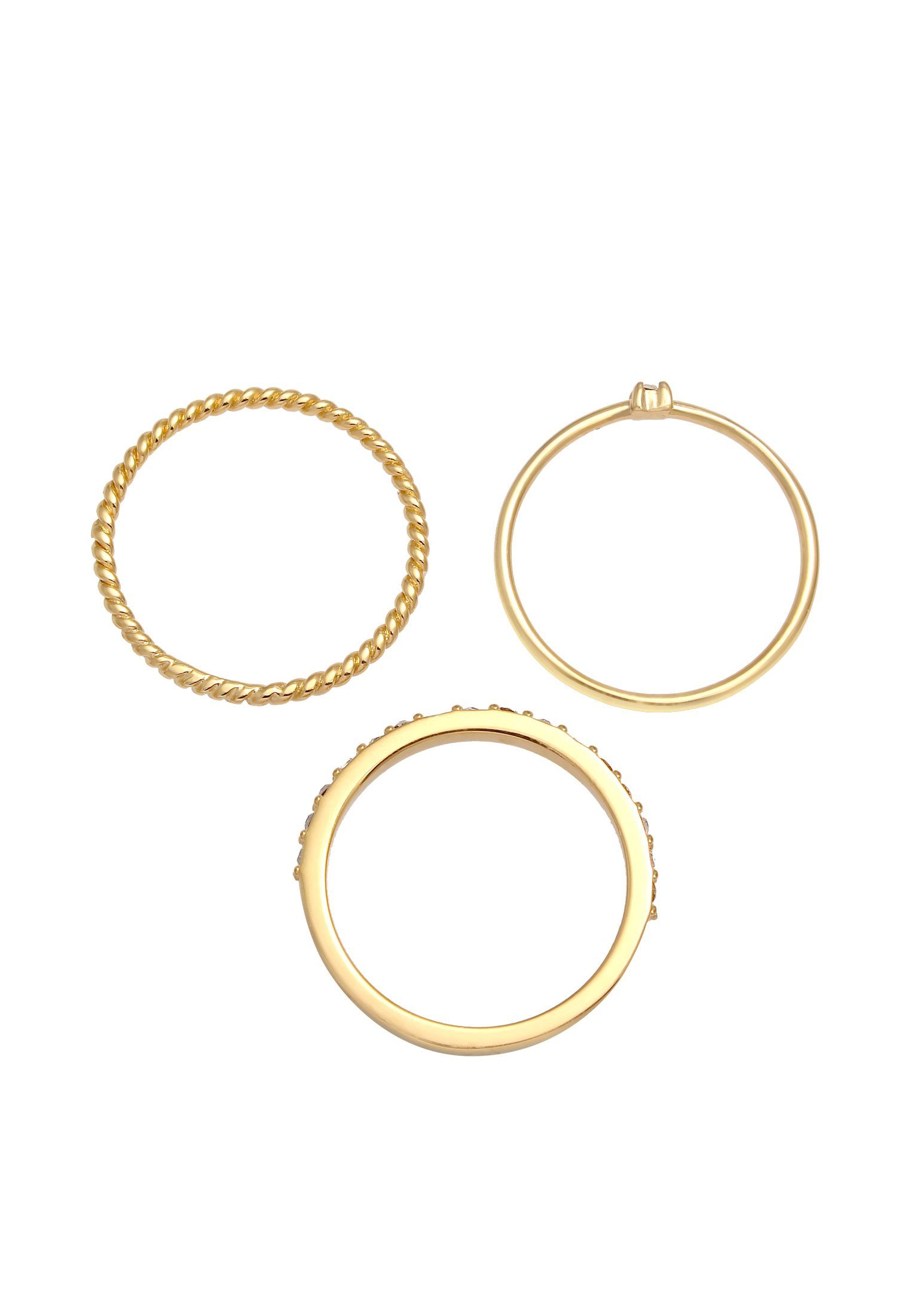 Elli Solitärring Set mit Kristallen von Swarovski®Schmuck 925 Silber
