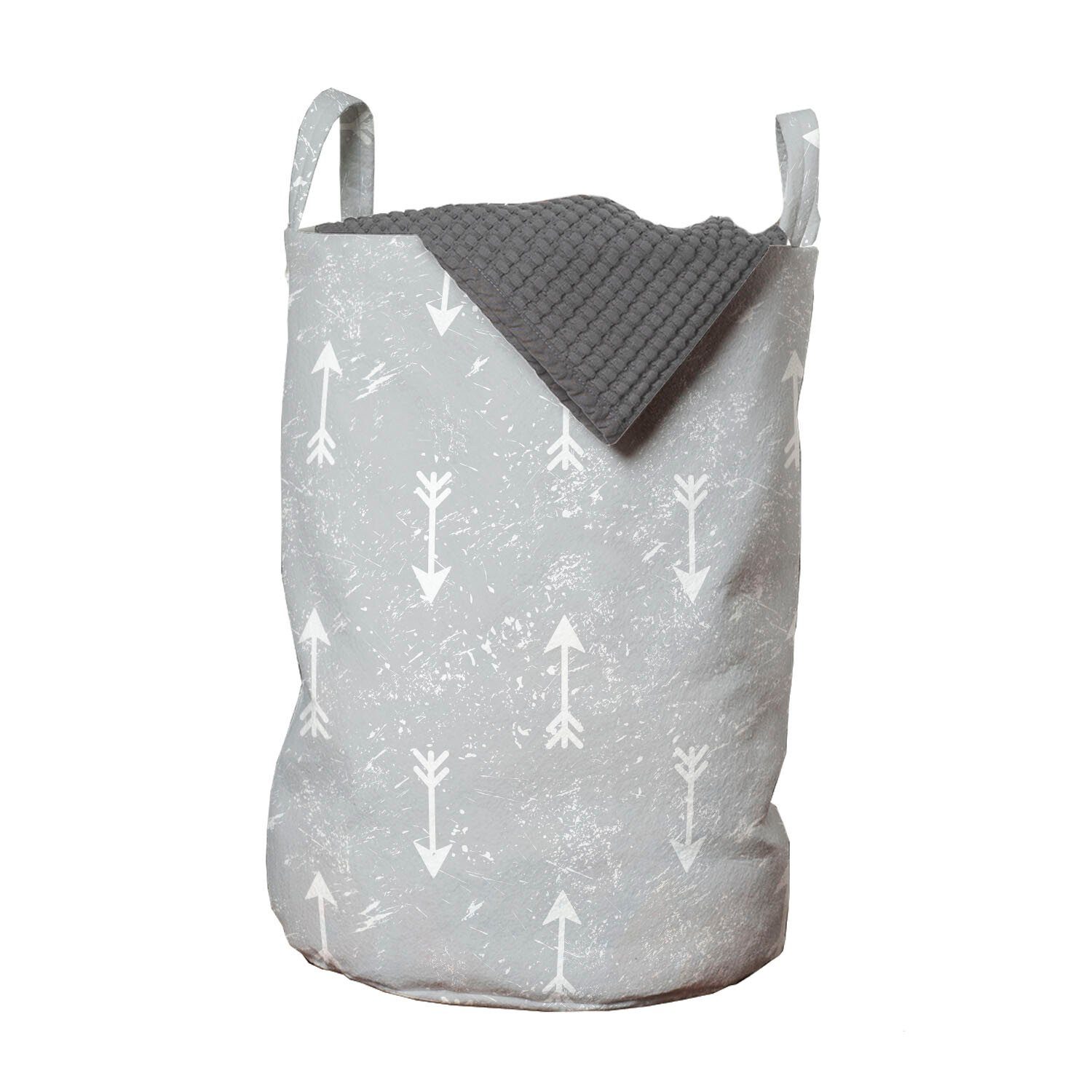 Abakuhaus Wäschesäckchen Wäschekorb mit Griffen Waschsalons, Schmutz-Art-Motiv grau Pfeil Kordelzugverschluss Grau für und
