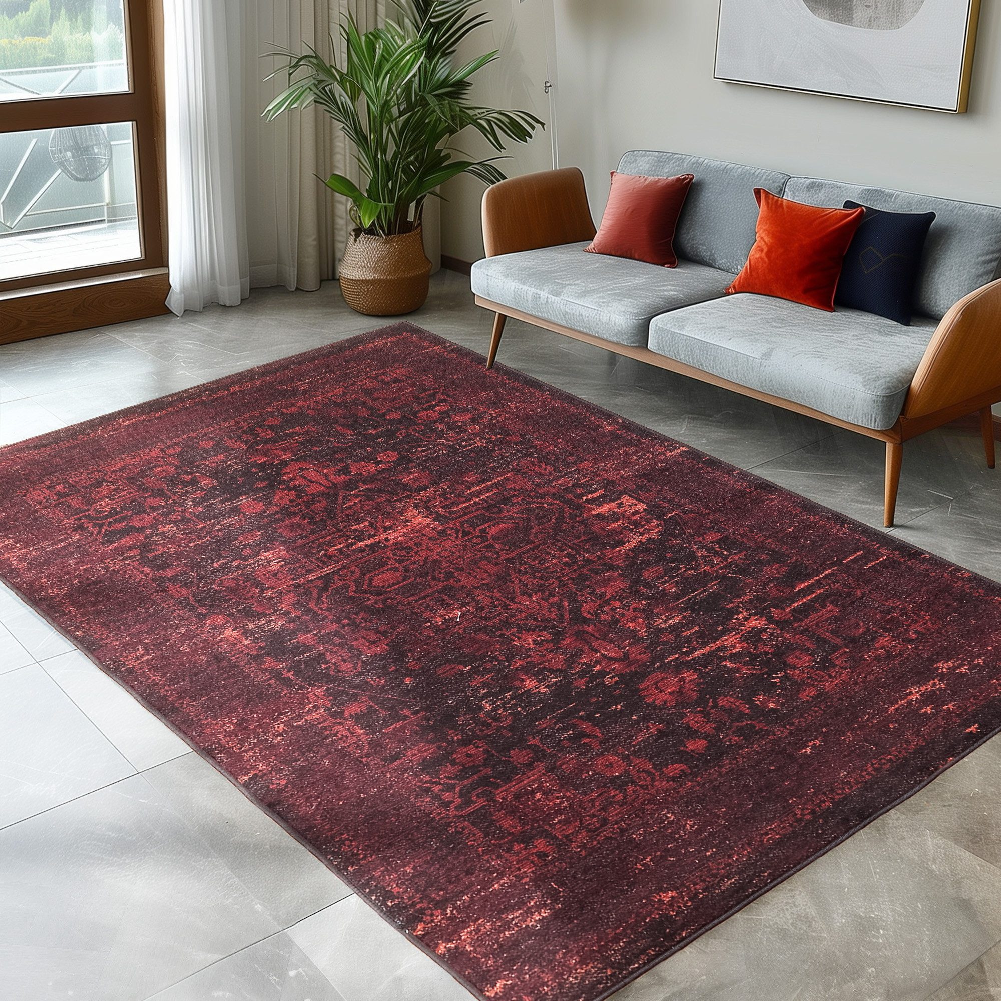 Carpettex Designteppich Vintage-Stil, Läufer, Höhe: 7 mm, Waschbarer Teppic günstig online kaufen