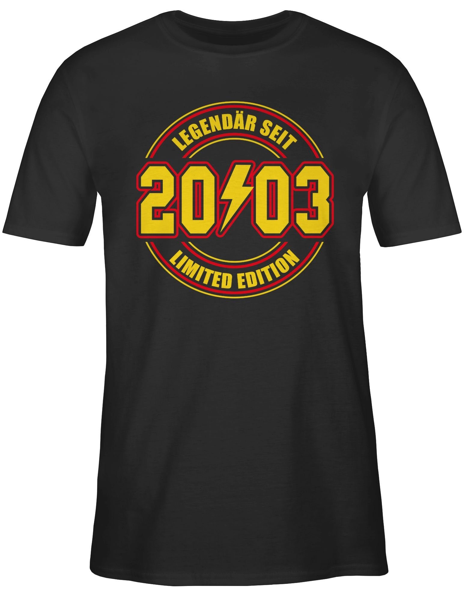 2003 20. Geburtstag Shirtracer Legendär Edition Limited 01 seit Schwarz T-Shirt