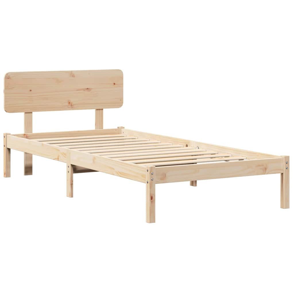 vidaXL Bett Bettgestell mit Kopfteil Natur günstig online kaufen