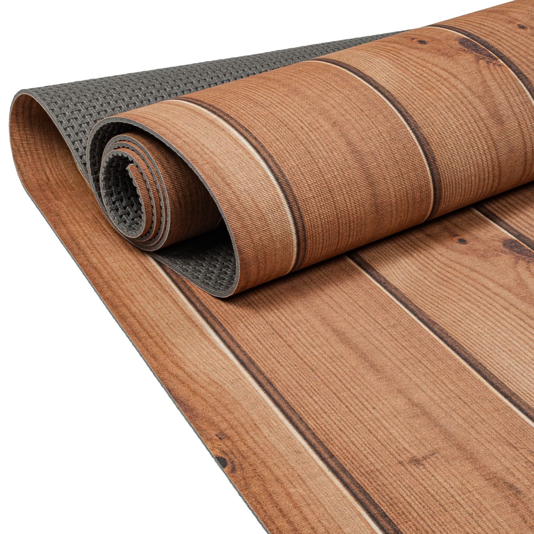 ANRO Küchenläufer RANNA Hochwertig Küchenteppich Teppich Textil, Eckig, Bodenläufer 100x65cm Holz Dielen Braun pflegeleicht