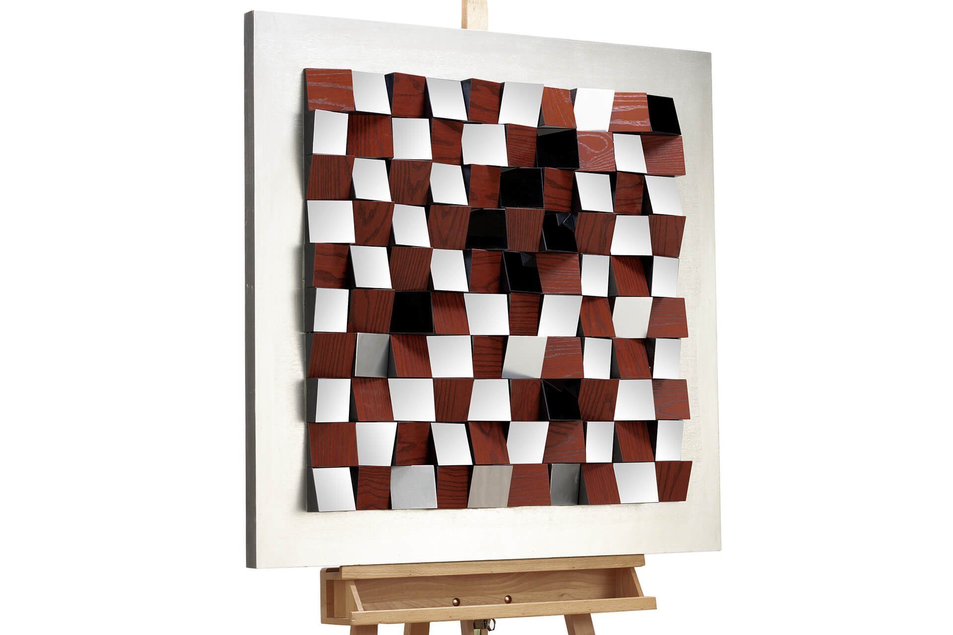 KUNSTLOFT Wandbild Precious Strategy handgefertigtes 3D mit Effekt 85x85 cm, Wandbild