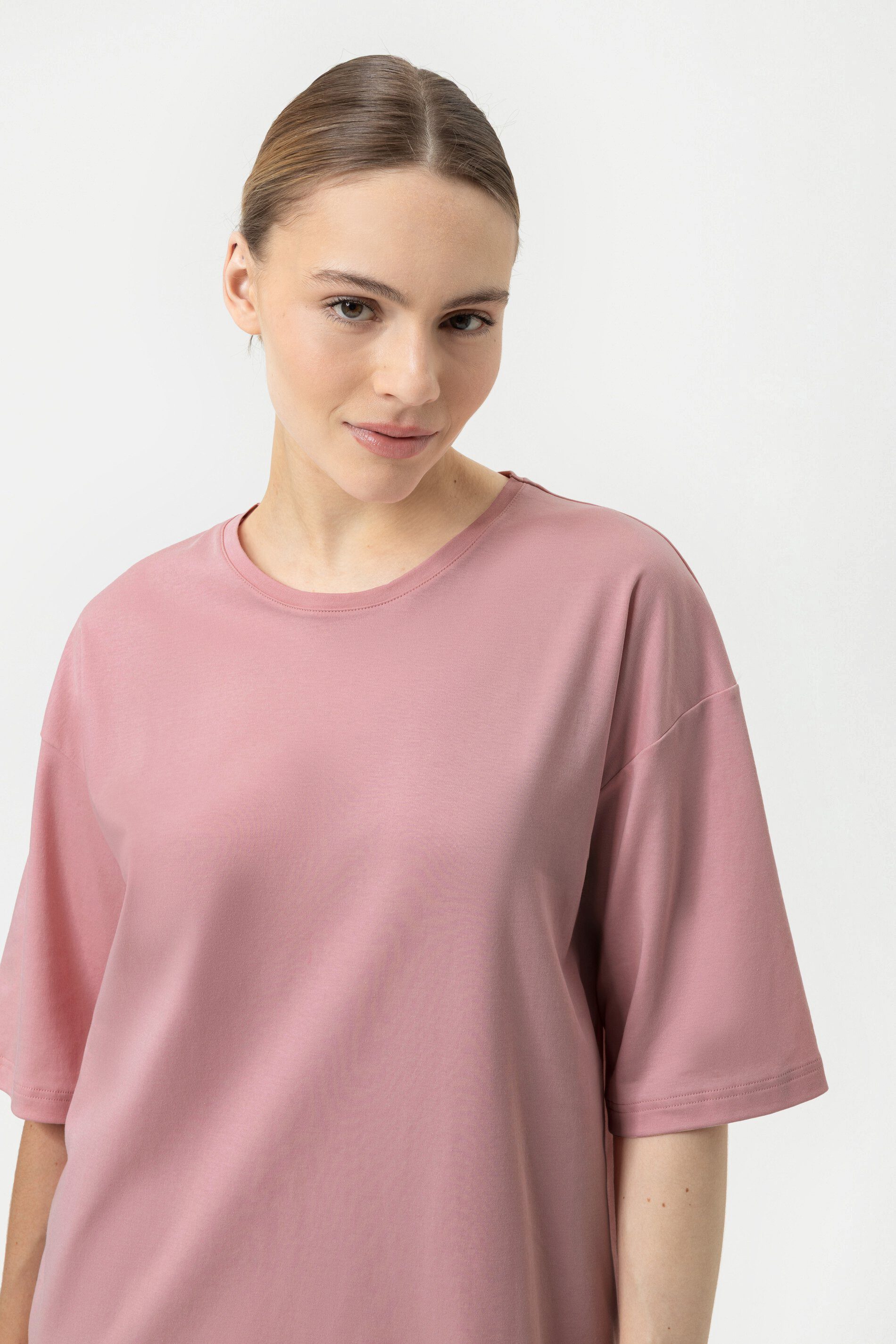 Mey Nachthemd Mey Damen Bigshirt kurzarm Serie Flower Bed Uni (1-tlg) Casual Nachthemd, Oversized Fit, 100% Baumwolle, Interlock Jersey