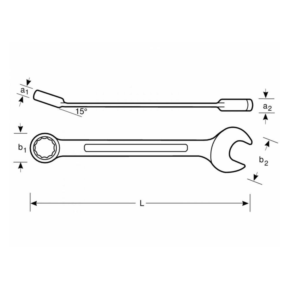 BAHCO Ringschlüssel Knarren-Ring-Maulschlüssel, Maul 15° Abgew., Sw 9mm 1RM-9